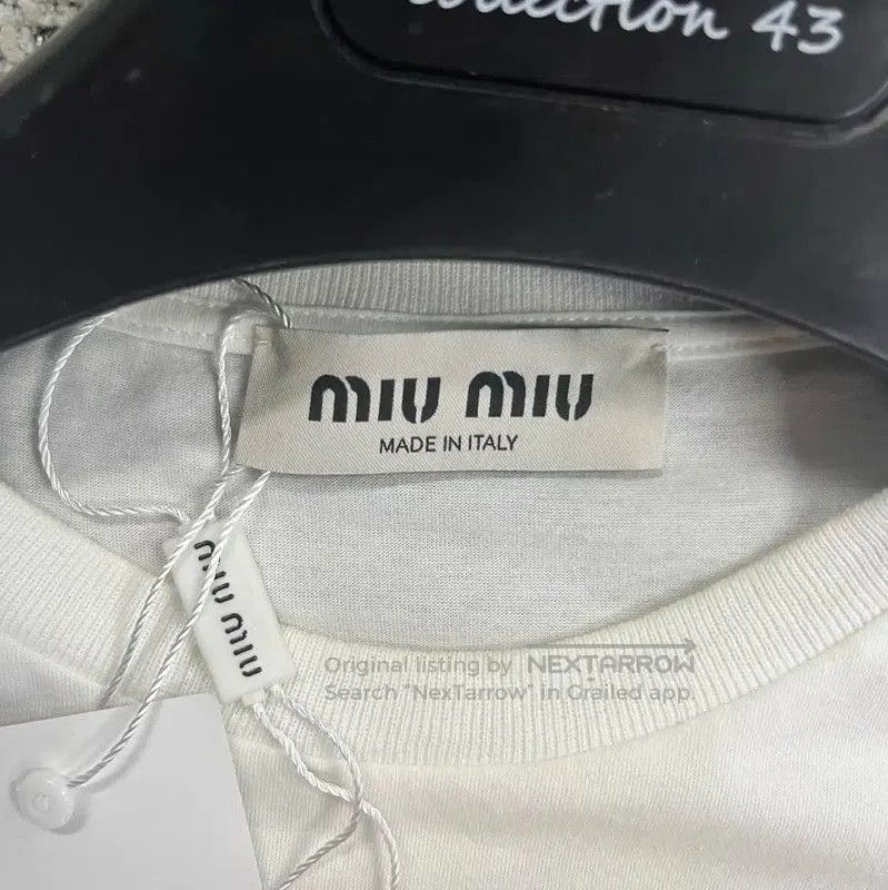 Miu Miu Miu Miu White Cotton Women's T-Shirt . Size XS / US 0-2 / IT 36-38 - 3 Thumbnail