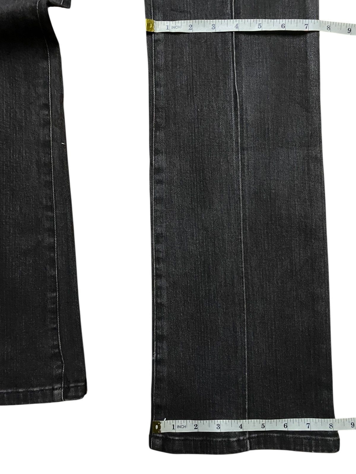 Michel Klein Vintage Michel Klein AVV Black Denim Distressed Flare Jeans Size 26" / US 2 / IT 38 - 13 Thumbnail
