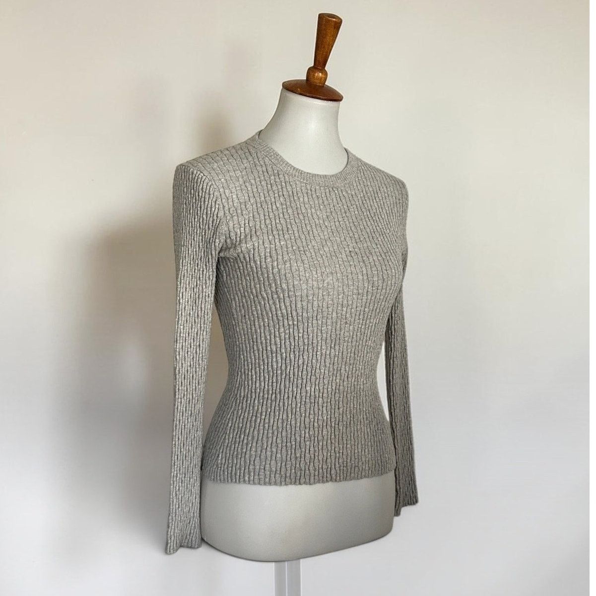 Enza Costa Enza Costa Cotton Cashmere Ribbed Knit Long Sleeve Top M Size M / US 6-8 / IT 42-44 - 1 Thumbnail