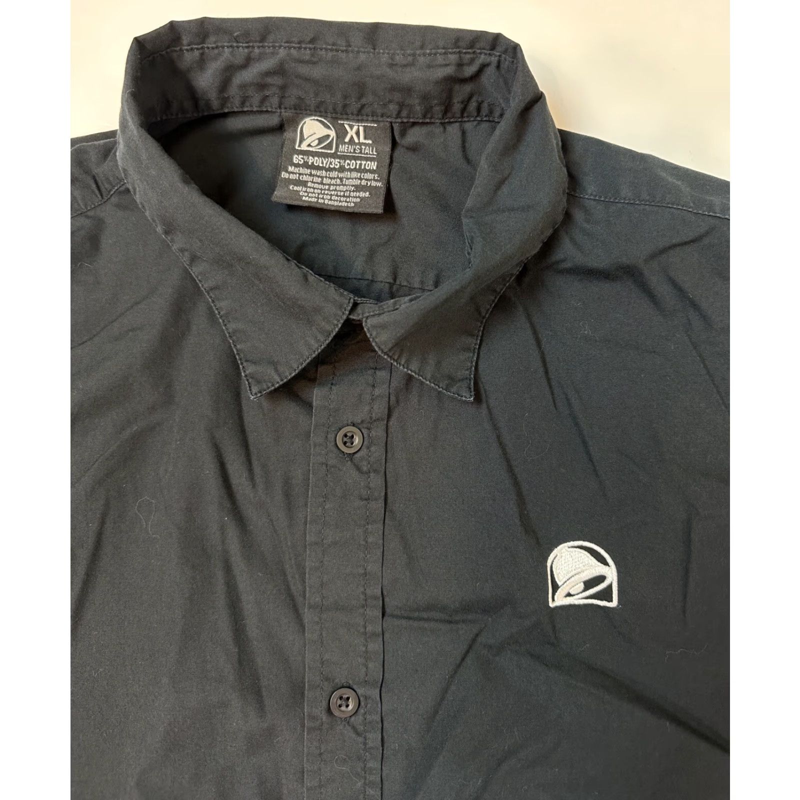 Bell Taco Bell Shirt Men XLT Tall Black Long Sleeve Button Up Uniform Size US XL / EU 56 / 4 - 2 Thumbnail