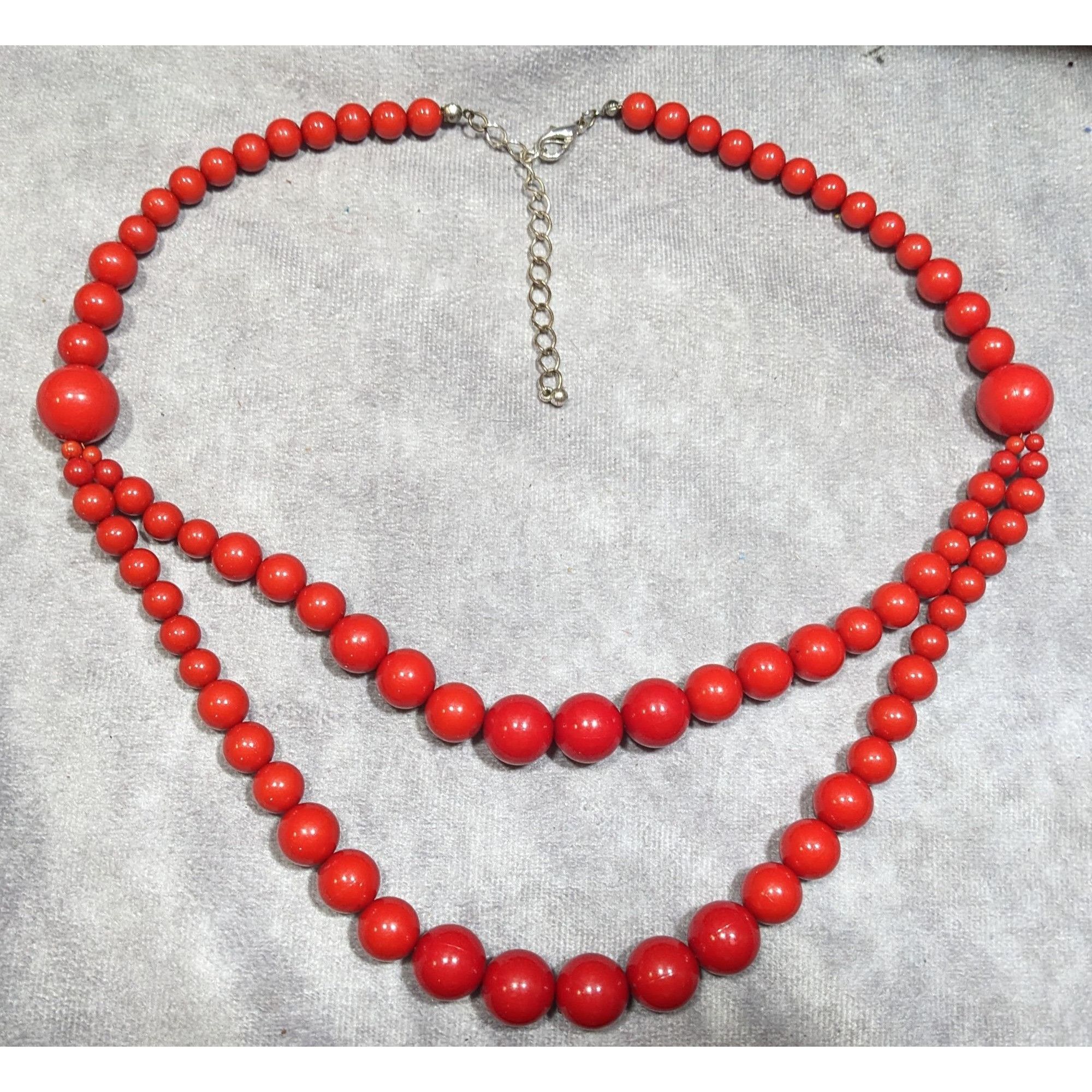 Other Elegant Red Multilayer Graduated Beaded Necklace Size ONE SIZE - 5 Thumbnail