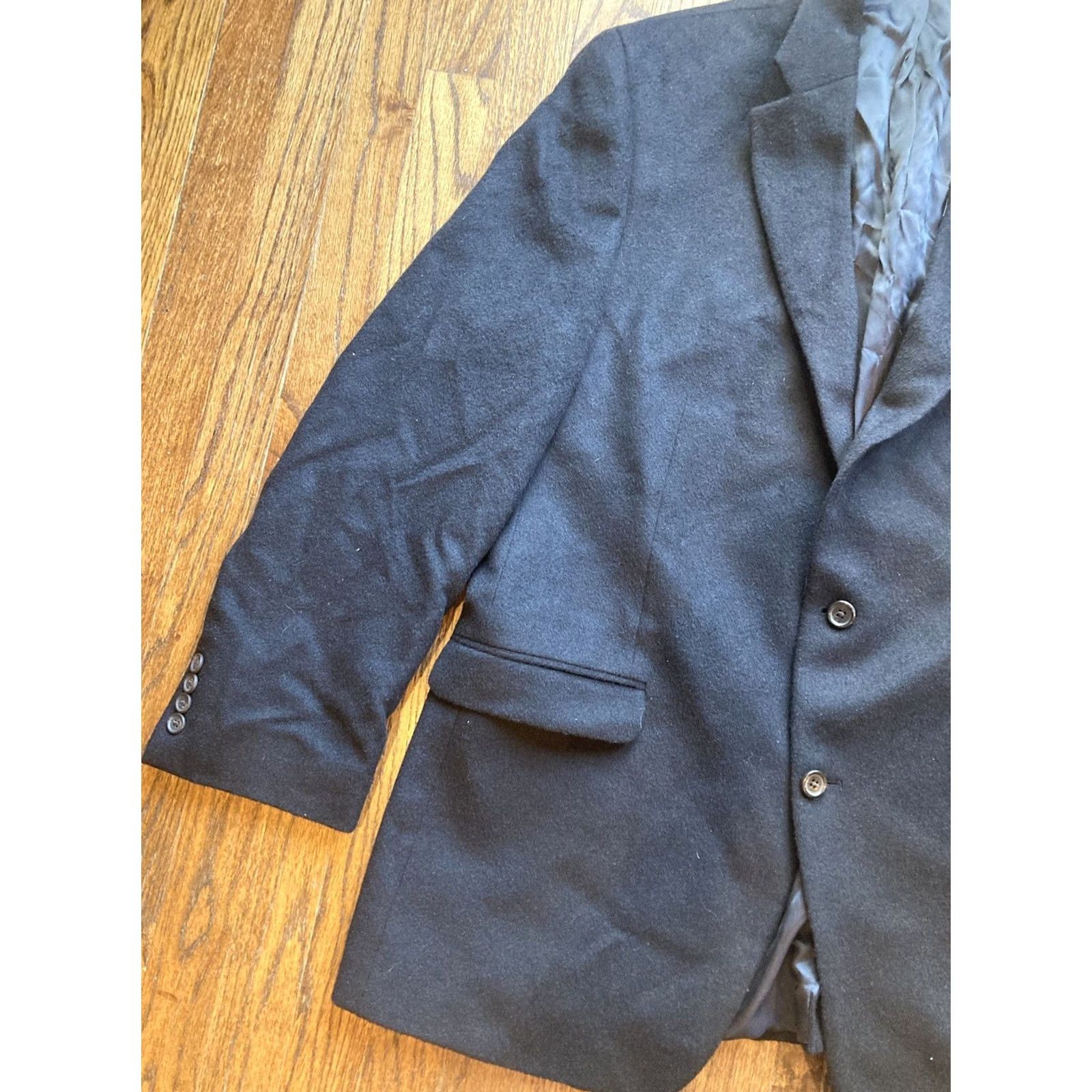 Ralph Lauren Lauren Ralph Lauren Black Camel Hair Blazer Jacket Men's 44L Long Sport Size 44R - 2 Thumbnail