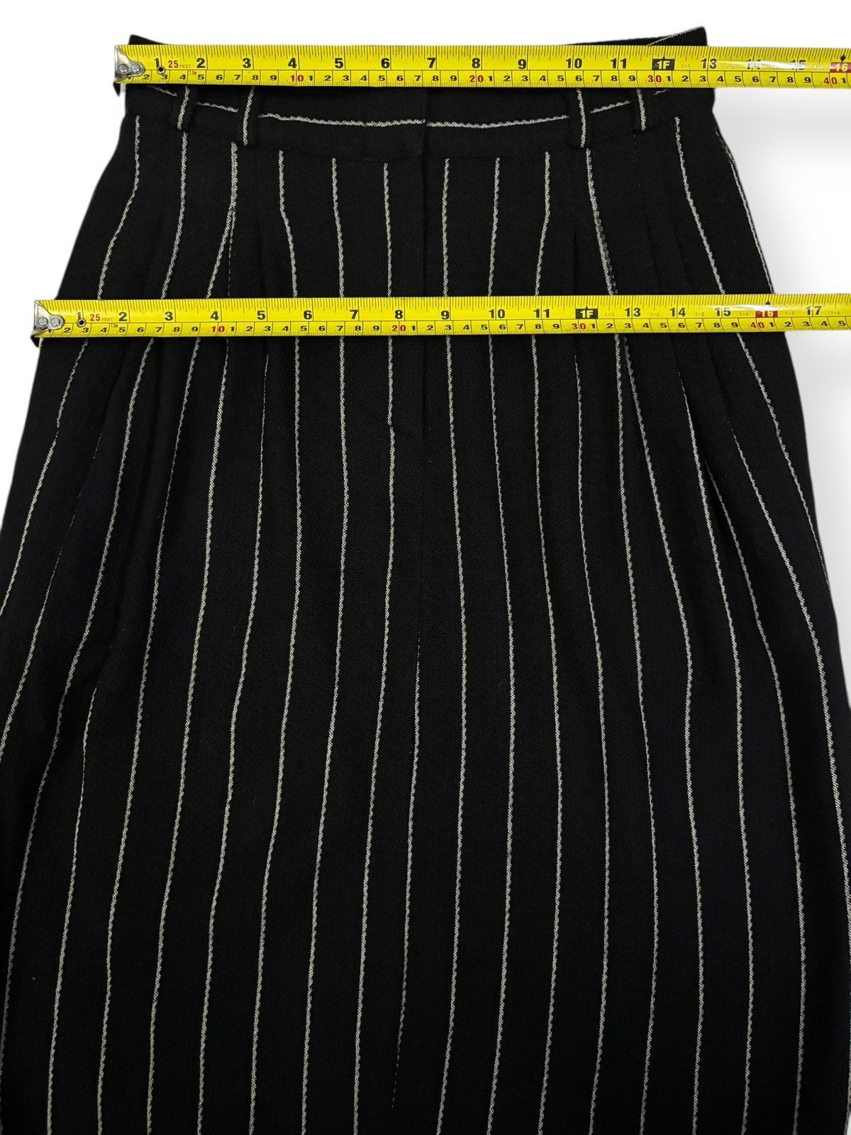Versace Vintage Gianni Versace Striped Wool Pleated Wrap Midi Skirt Size 26" / US 2 / IT 38 - 8 Thumbnail