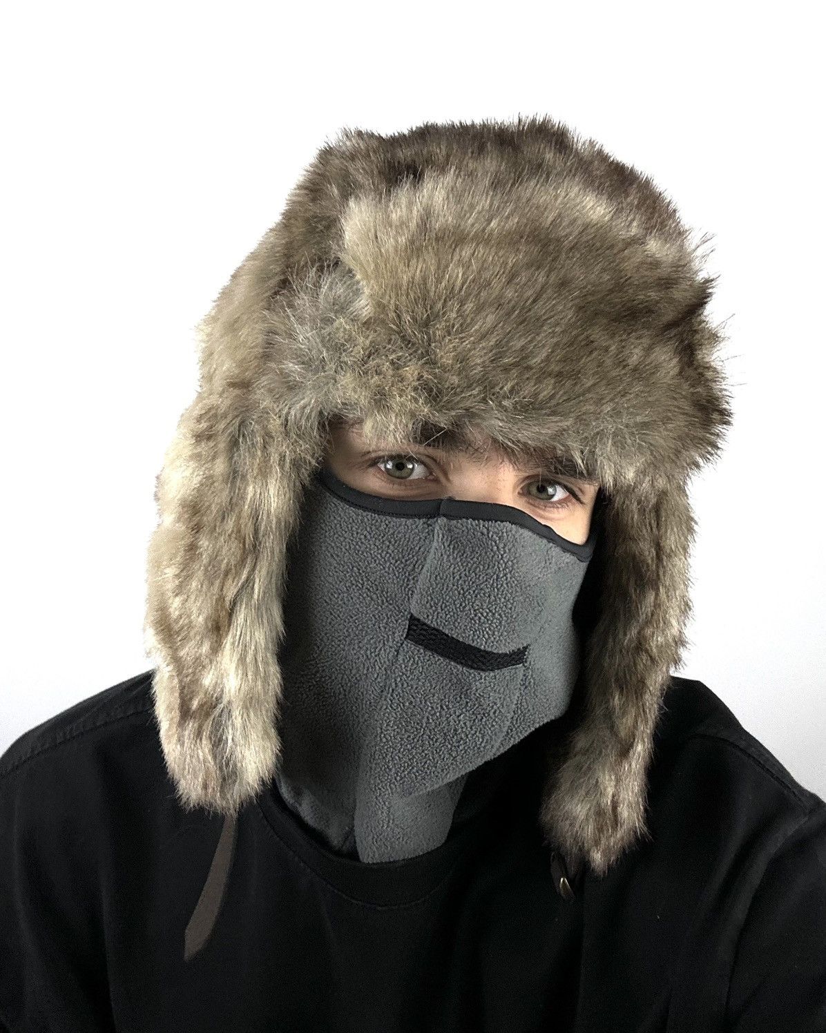 Japanese Brand Vintage Y2K Fuzzy Faux Fur Ushanka Trapper Hat Brown Japan Size ONE SIZE - 4 Thumbnail