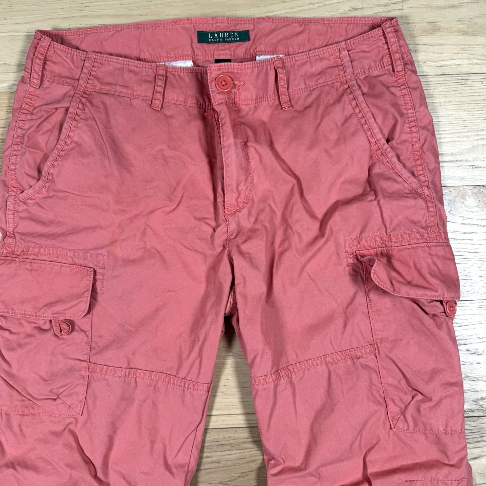 Ralph Lauren Lauren Ralph Lauren Pants Women’s 8 Nylon Flap Pockets Pink Chino | Regular Fit Straight Leg Cargo Pants Women 8 with Pockets Size 30" / US 8 / IT 44 - 4 Thumbnail