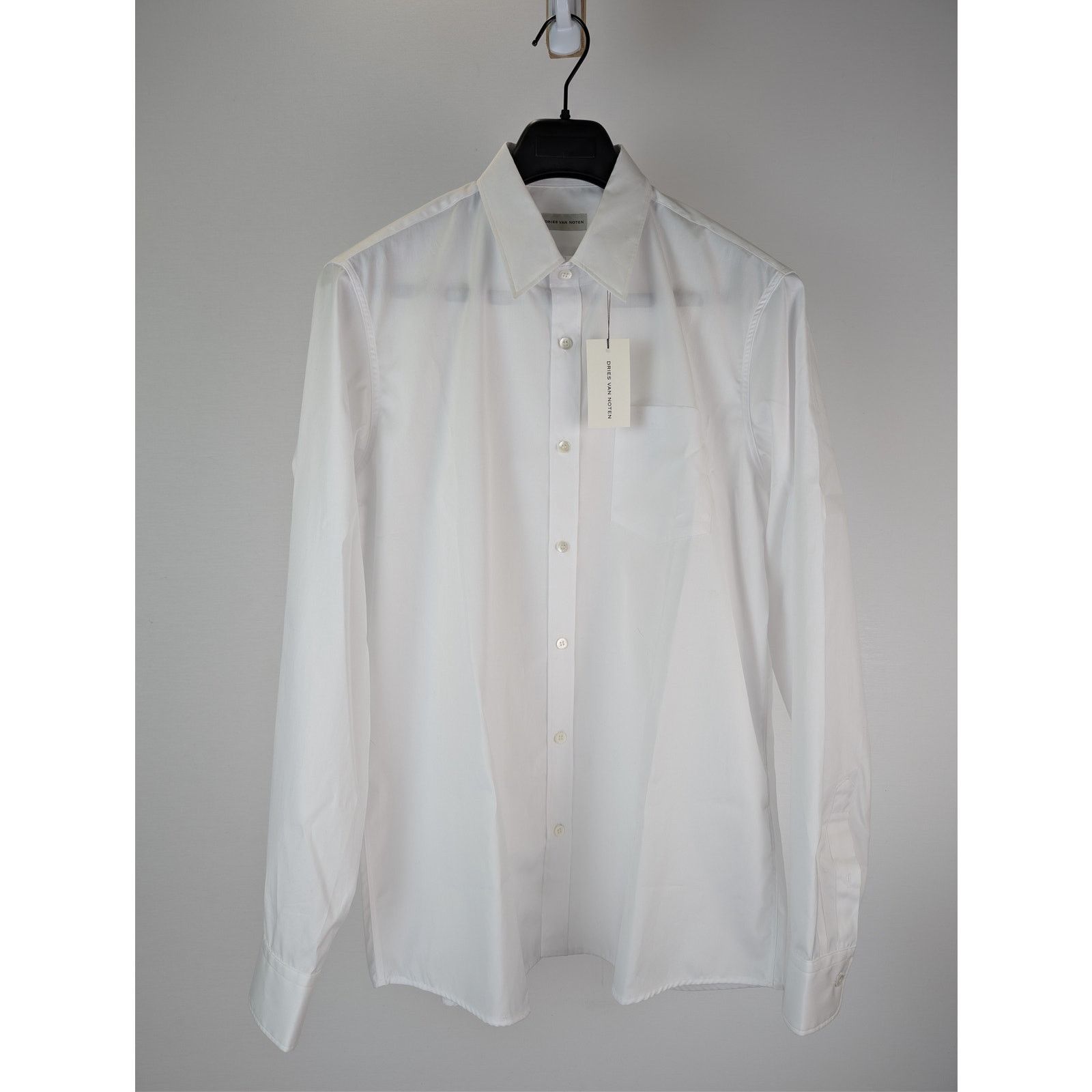 Dries Van Noten o1rshd1 Slim Fit Cotton Suit Shirt in White Size US L / EU 52-54 / 3 - 2 Thumbnail