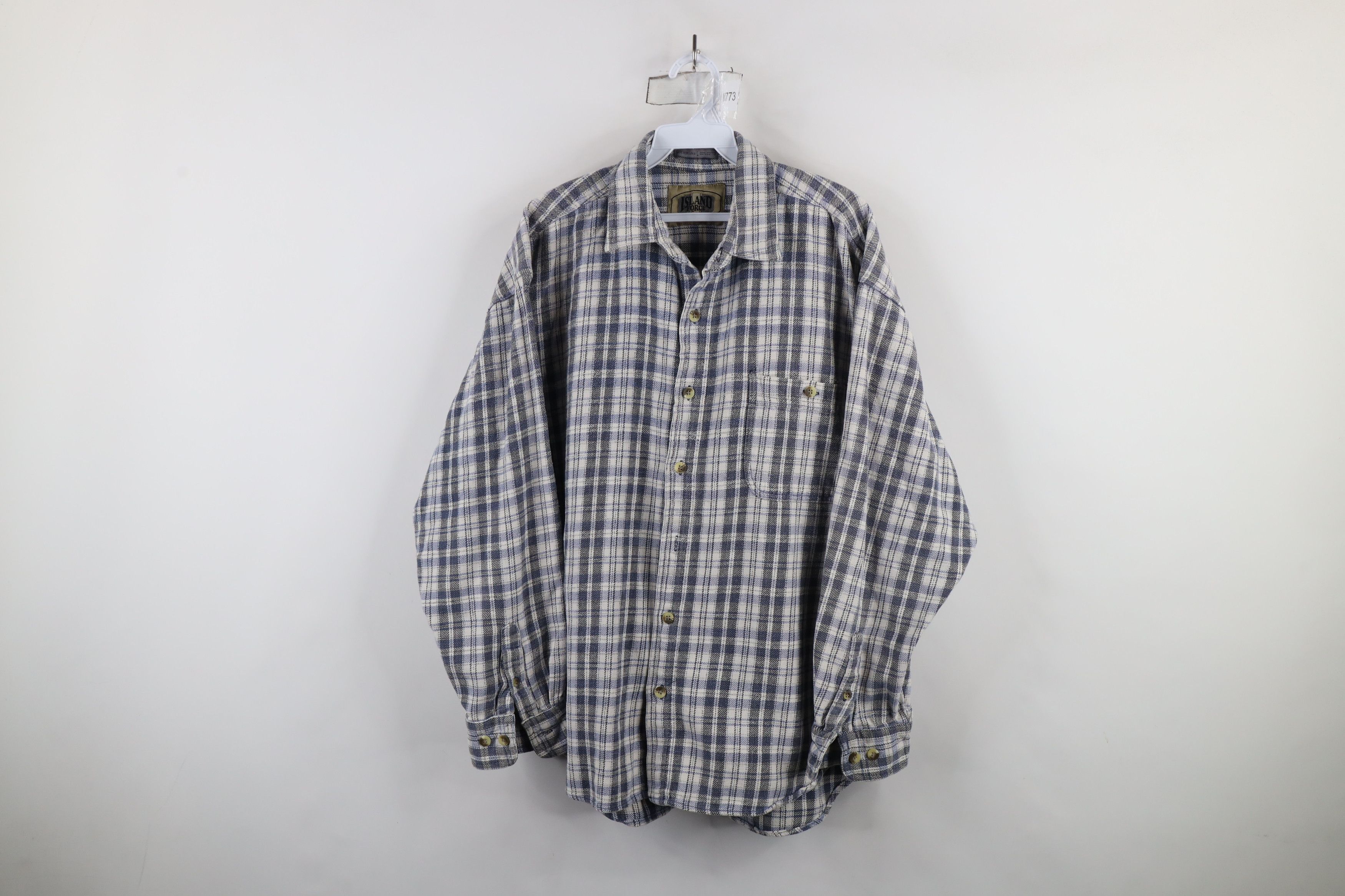 Vintage Vintage 90s Streetwear Flannel Collared Button Shirt Plaid Size US L / EU 52-54 / 3 - 1 Thumbnail