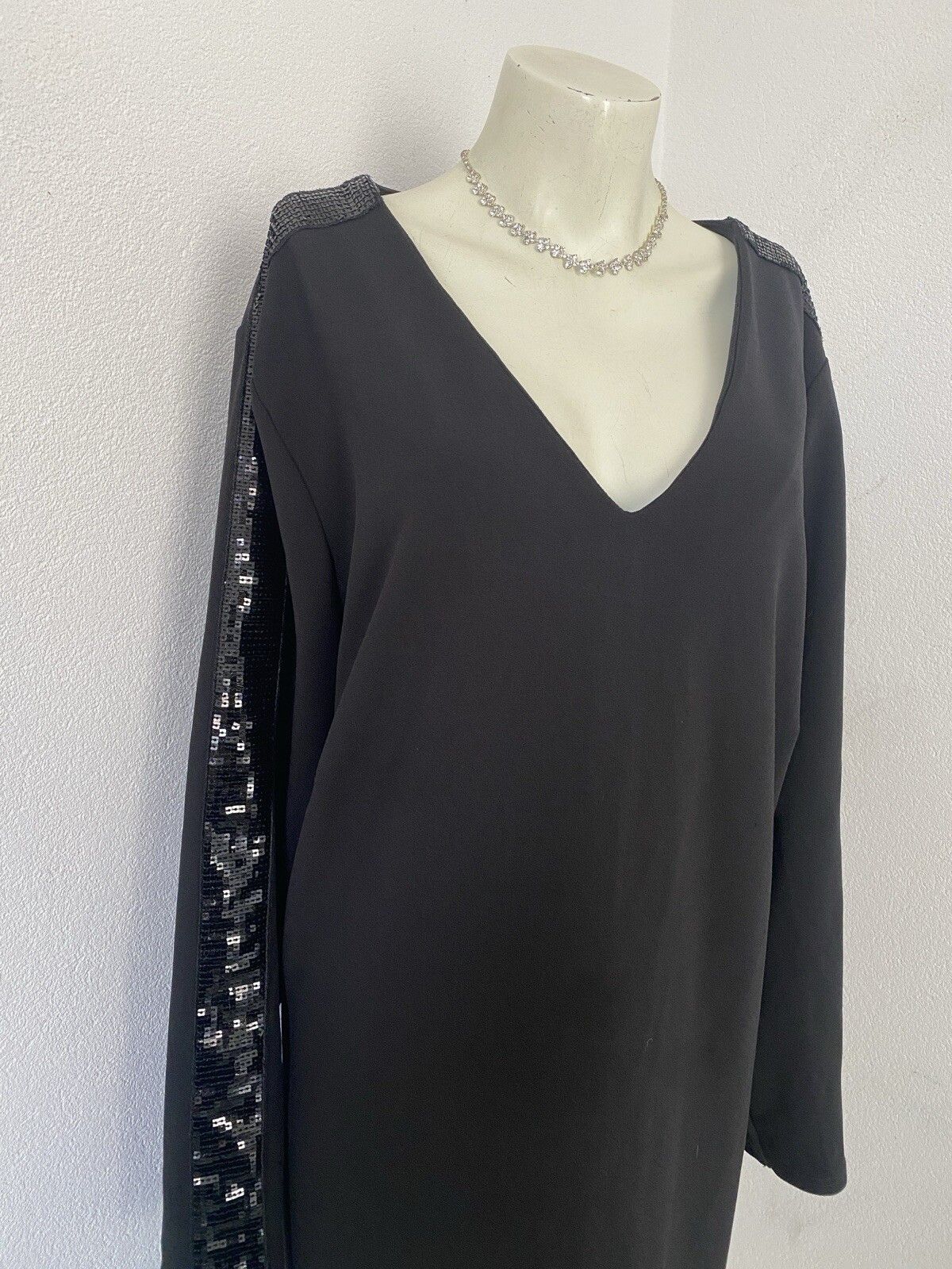 Other Zizzi Evening Dress Black Size L Sequins F/H25 Size L / US 10 / IT 46 - 2 Thumbnail