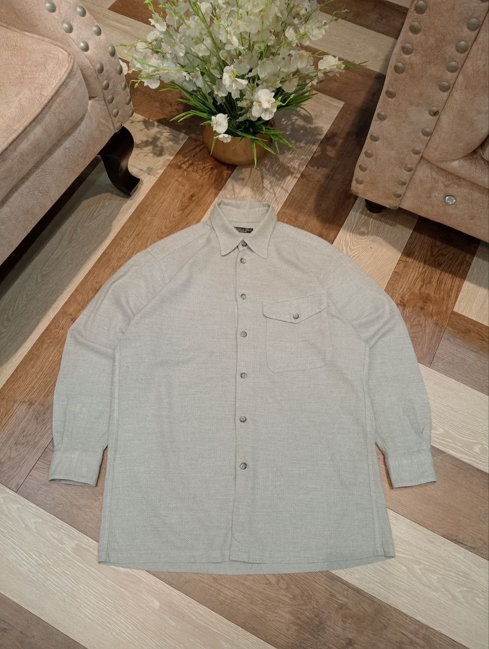 Christian Dior Monsieur VTG CHRISTIAN DIOR MONSIEUR COTTON RAYON SINGLE POCKET SHIRT Size US M / EU 48-50 / 2 - 2 Thumbnail