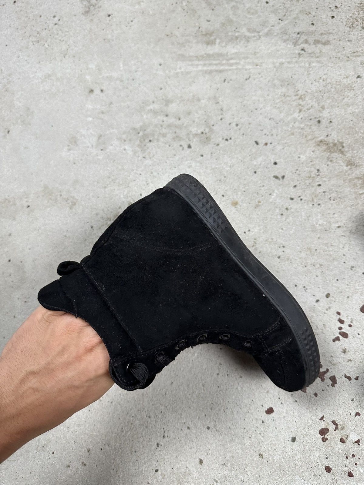 Japanese Brand Vintage Y2K High Top Sneakers Stars Black Suede Size US 6 / IT 36 - 4 Thumbnail
