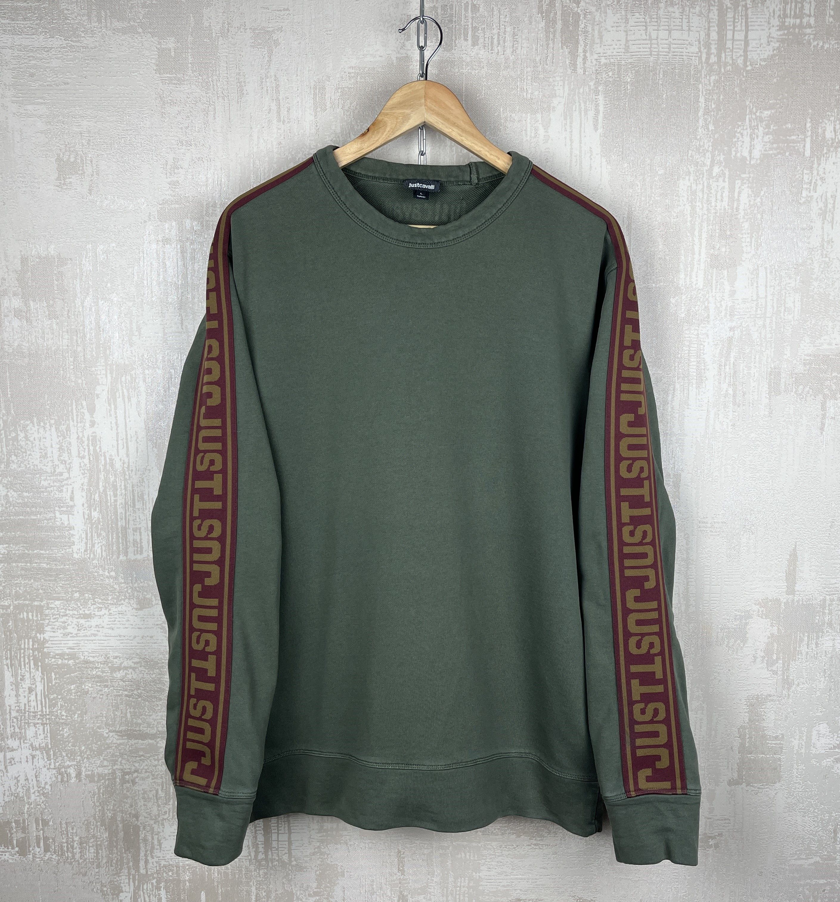 Just Cavalli Just Cavalli Tape Sleeve Sweatshirt Crew Neck Size US L / EU 52-54 / 3 - 1 Thumbnail