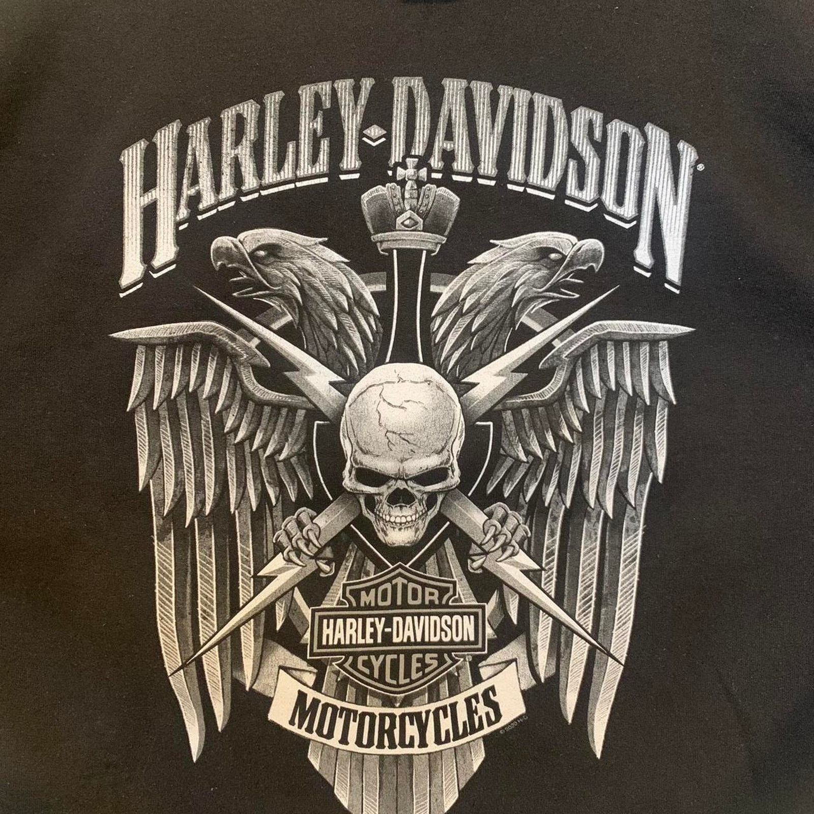 Harley Davidson Vintage Harley Davidson Skull & Eagle Hoodie Size US L / EU 52-54 / 3 - 5 Thumbnail