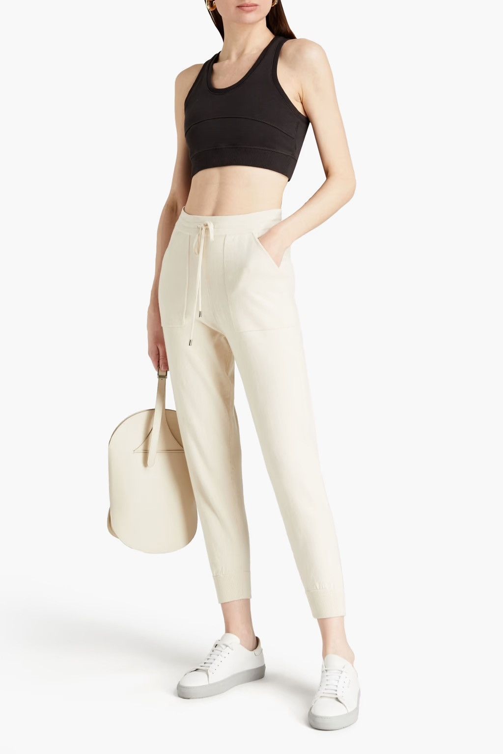 ba&sh BA&SH Thais Cropped French Cotton-terry Top Size M / US 6-8 / IT 42-44 - 3 Thumbnail