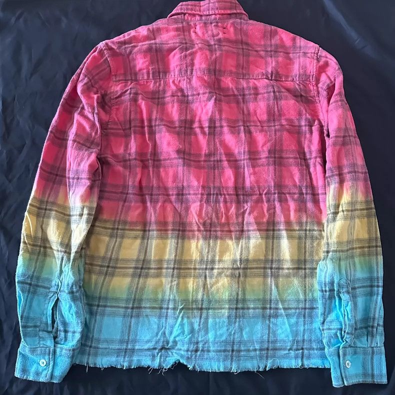 Amiri Amiri 18ss Frayed DGrad Checked Cotton-Flannel Shirt In Pin Size US M / EU 48-50 / 2 - 2 Thumbnail