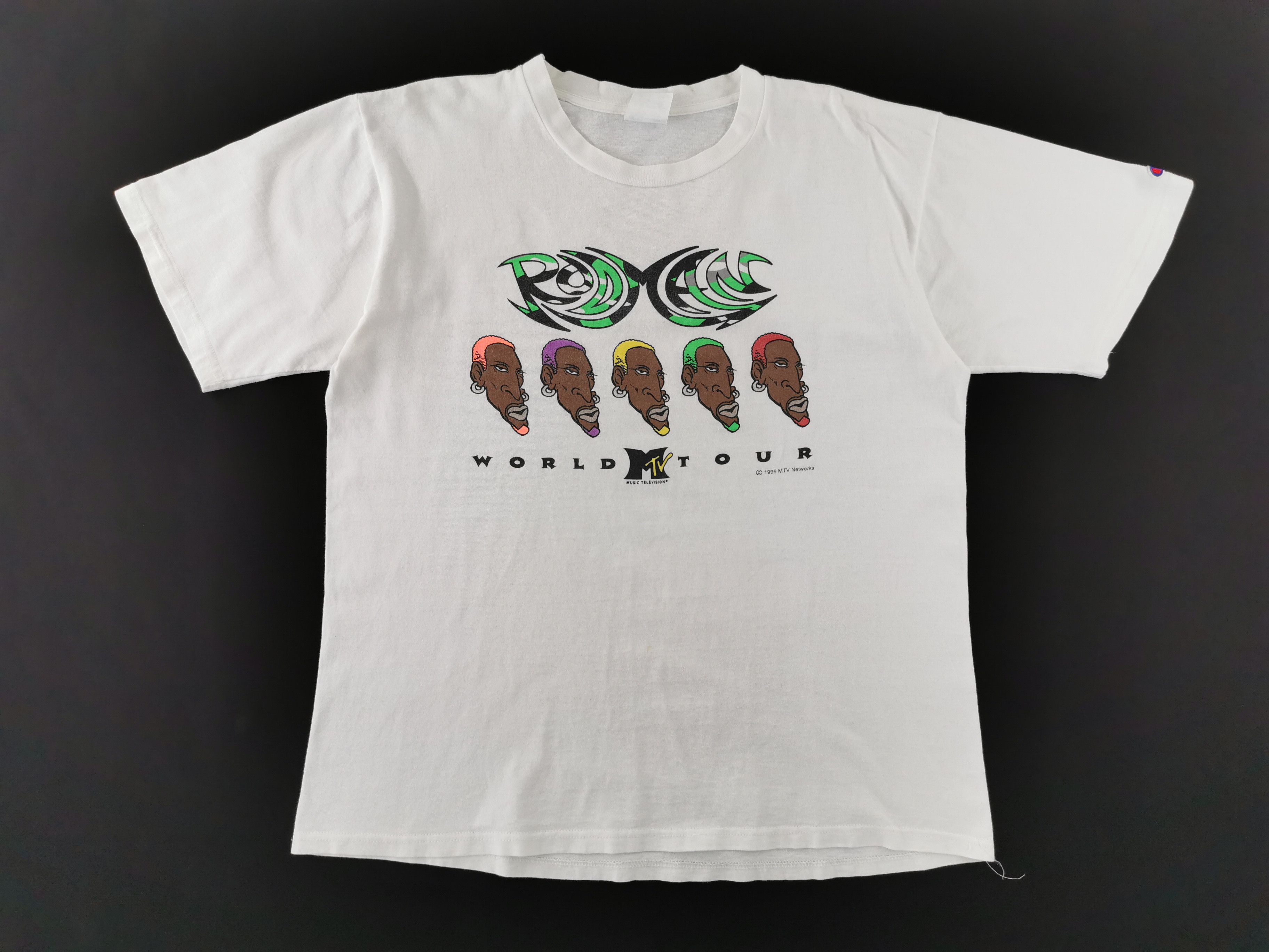 Champion Vintage 90's Champion Rodman MTV World Tour T Shirt Size L Size US L / EU 52-54 / 3 - 3 Thumbnail