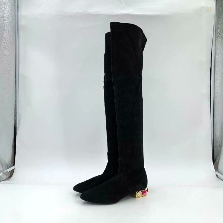 Casadei Cesare Casadei Black Over-the-Knee Boots Size US 6 / IT 36 - 1 Thumbnail