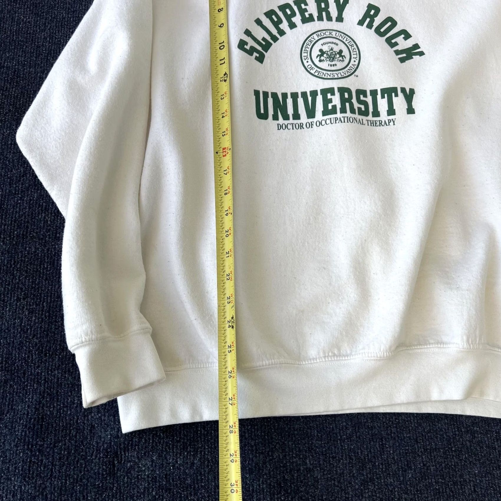 Jerzees Slippery Rock University Sweatshirt Mens Large White Crewneck Occupational Therapy Graphic Print Size US L / EU 52-54 / 3 - 4 Thumbnail