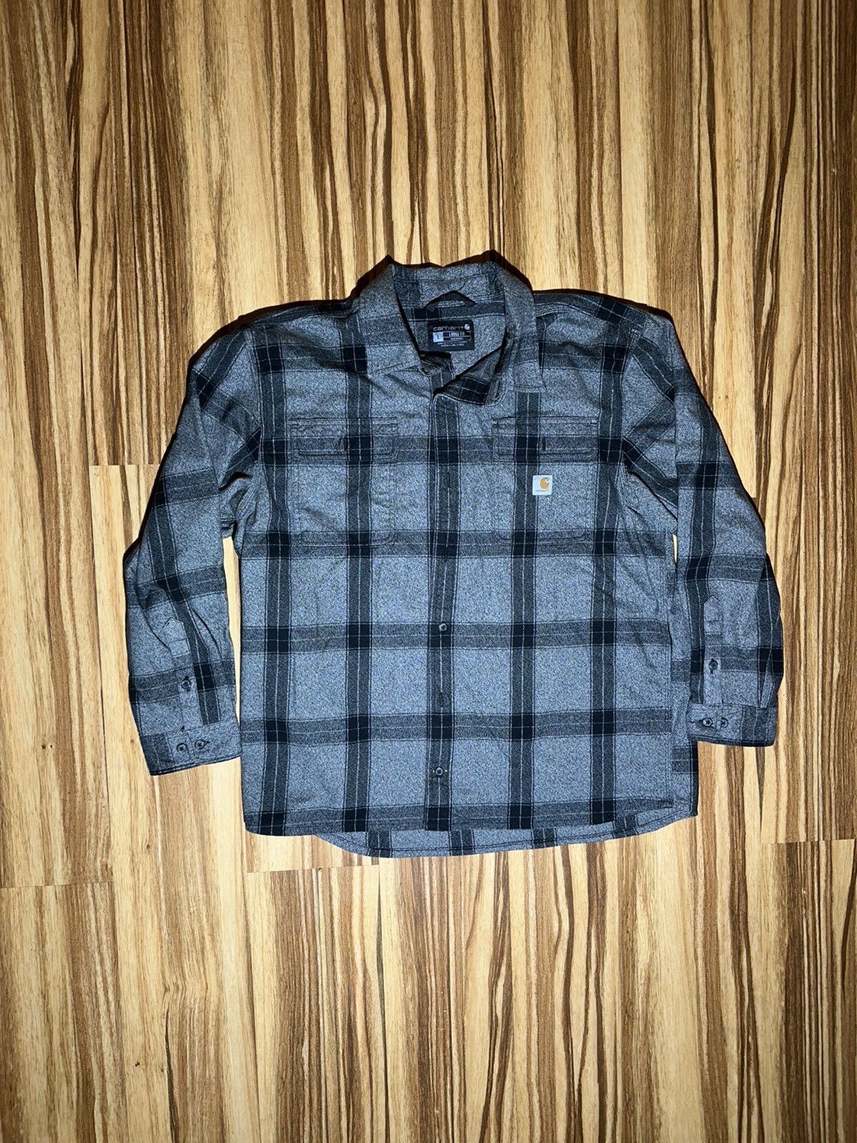 Carhartt Carhartt Black & Gray Plaid Shirt Size US L / EU 52-54 / 3 - 1 Thumbnail