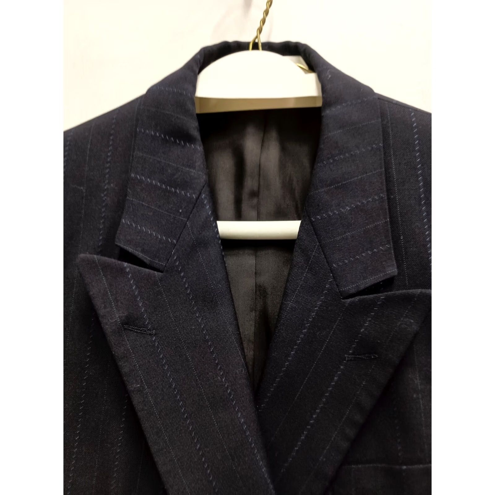 Hugo Boss VTG Hugo Boss Jacket Mens Sz 40R Navy Striped Pure Wool Double Breasted Sport Size US XXS / EU 40 - 3 Thumbnail