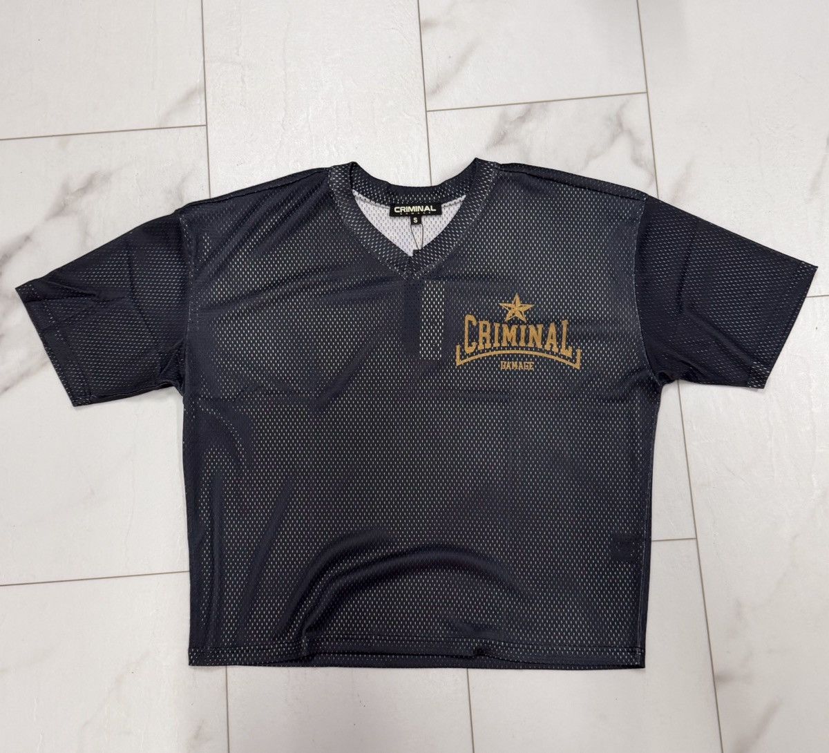 Criminal Damage CRIMINAL DAMAGE BLAKE MESH TOP - Sz XL Size US XL / EU 56 / 4 - 1 Thumbnail