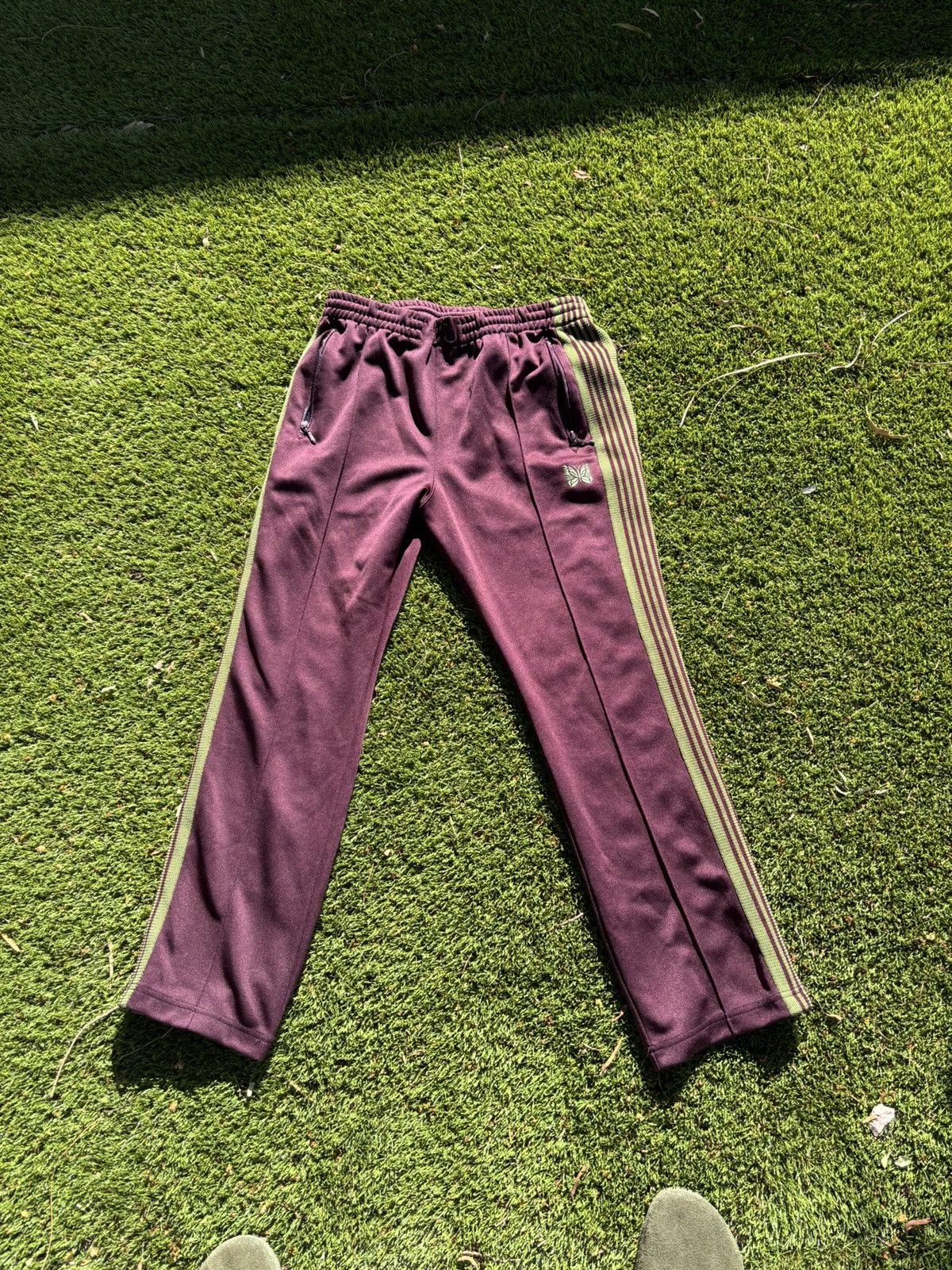 image of Needles Narrow Trackpants in Green, Men's (Size 32)