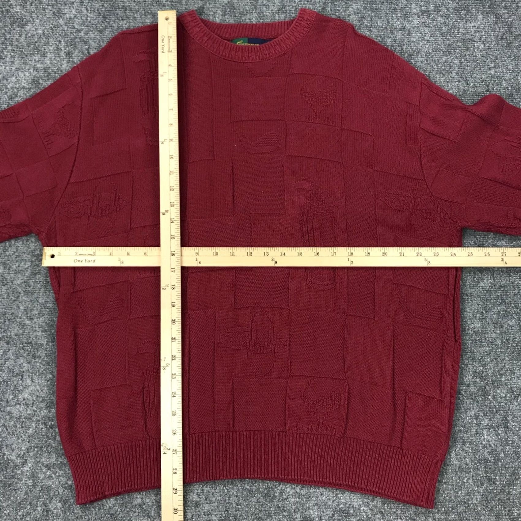 Vintage VINTAGE Fairway Knit Golf Sweater Mens XL Red 100% Cotton Cable-Knit Crew Neck Pullover Sports Golf Size US XL / EU 56 / 4 - 6 Thumbnail