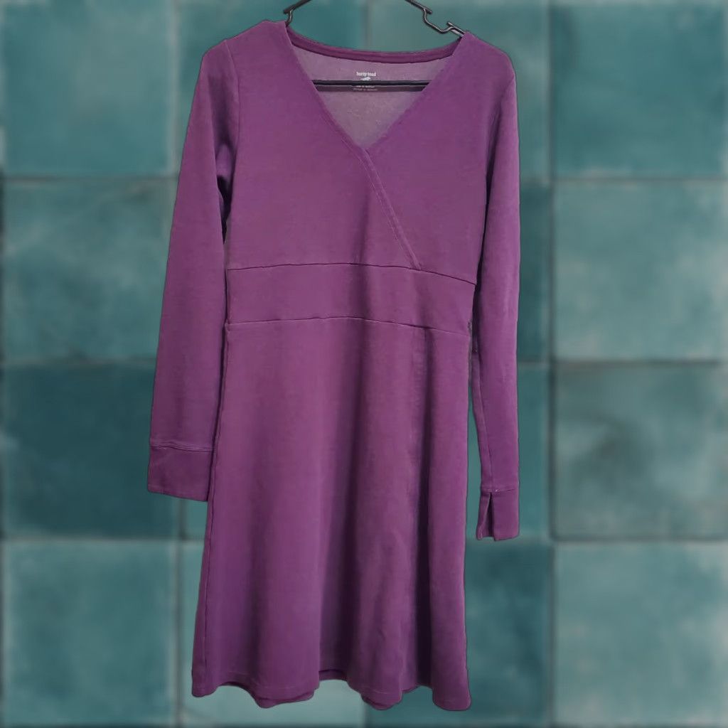 CO Horny Toad & Co Dress Purple M Tomboy Faux Wrap Midi Zip Pocket Gorpcore Dress Ladies Size M / US 6-8 / IT 42-44 - 1 Thumbnail