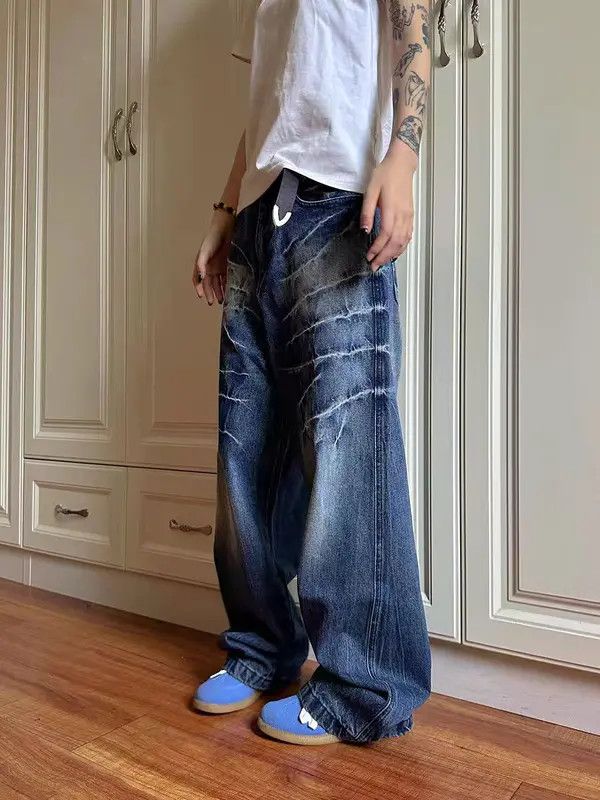 VIBE Vintage street Y2K electric print wide leg baggy jeans Size US 32 / EU 48 - 2 Thumbnail