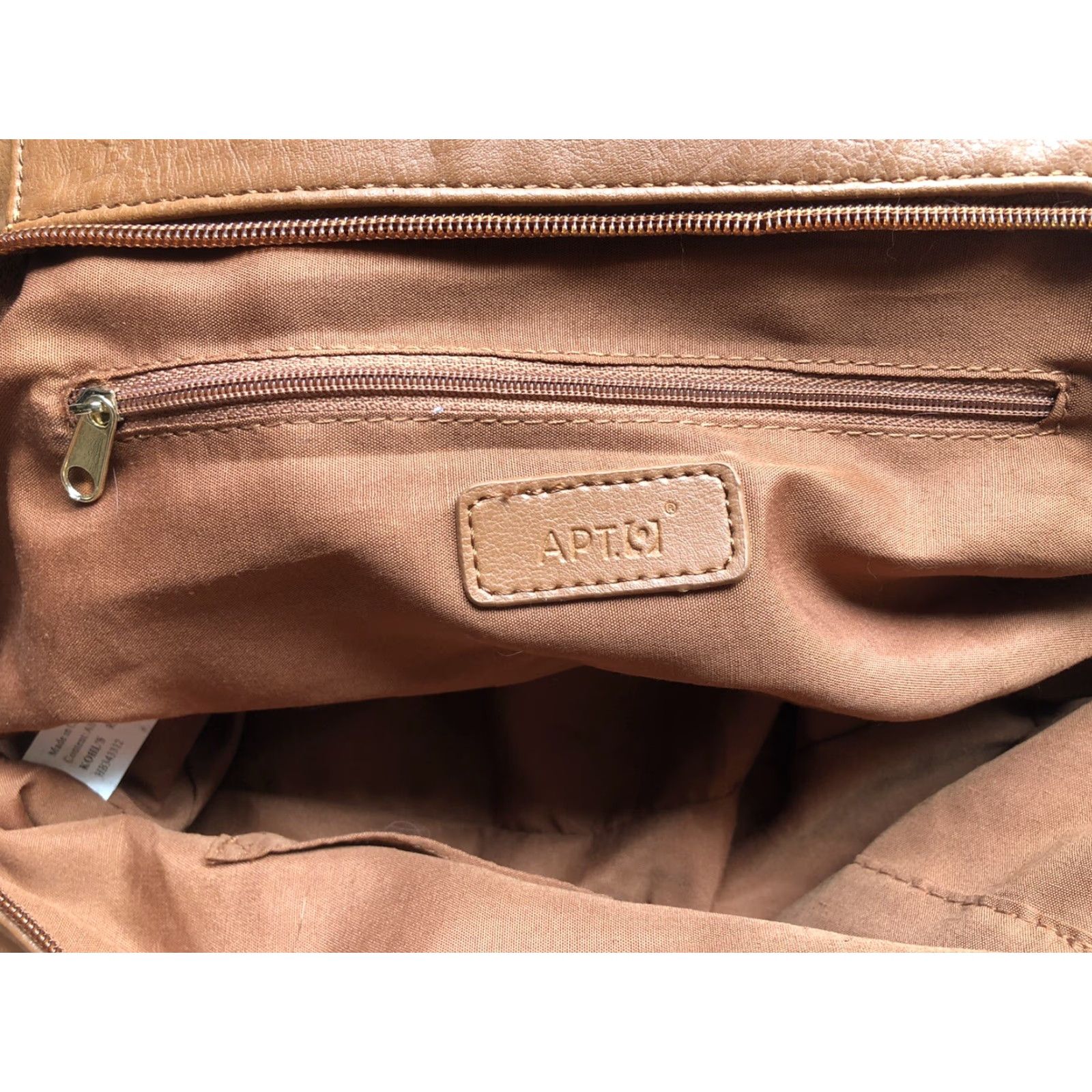 Apt. 9 Kohls Apt. 9 T-Wall Leather Satchel Purse Tan Black Latch Turn Lock Pockets Satchel/Top Handle Bag Women Size ONE SIZE - 5 Thumbnail