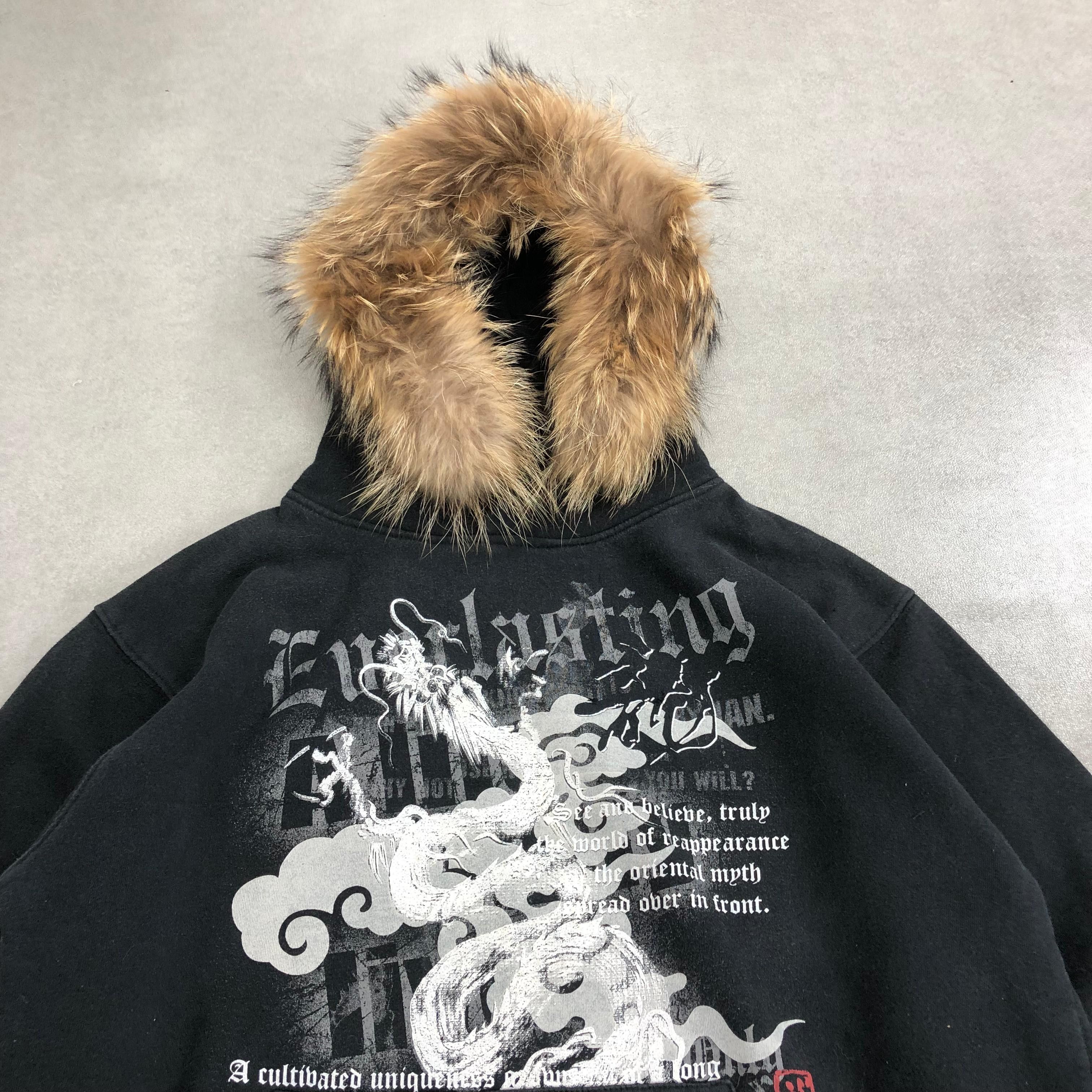 Japanese Brand Y2K 2000s Sorridere Fur Hoodie Lgb Goa Poem Style Size US L / EU 52-54 / 3 - 2 Thumbnail