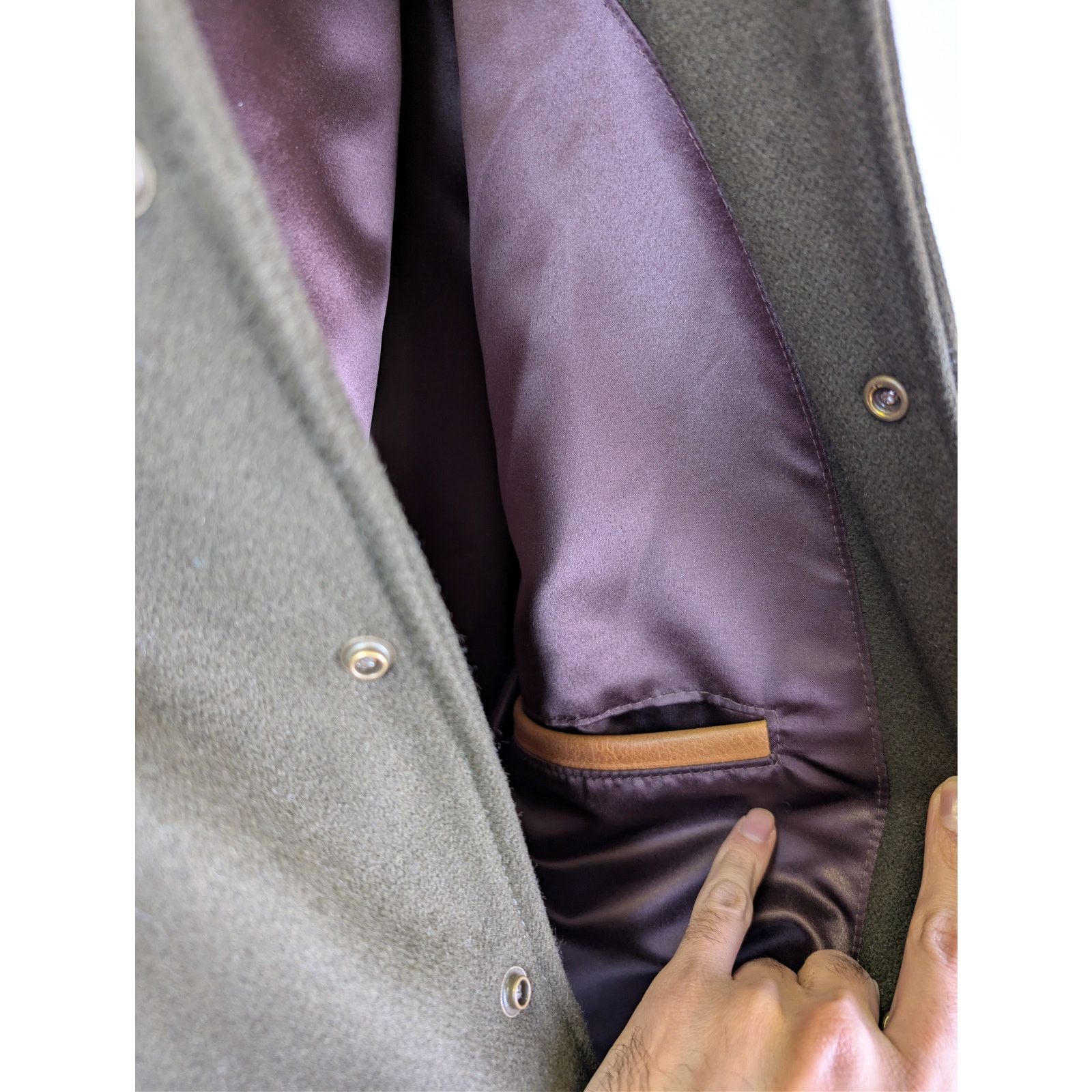 Dehen 1920 o1rshd1 CC20 Varsity Jacket brown melton wool antique brandy Size US M / EU 48-50 / 2 - 8 Thumbnail