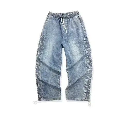 Jean Indigo Union Japan Blue Denim Side Bandana Patchwork Pants Size US 32 / EU 48 - 4 Thumbnail