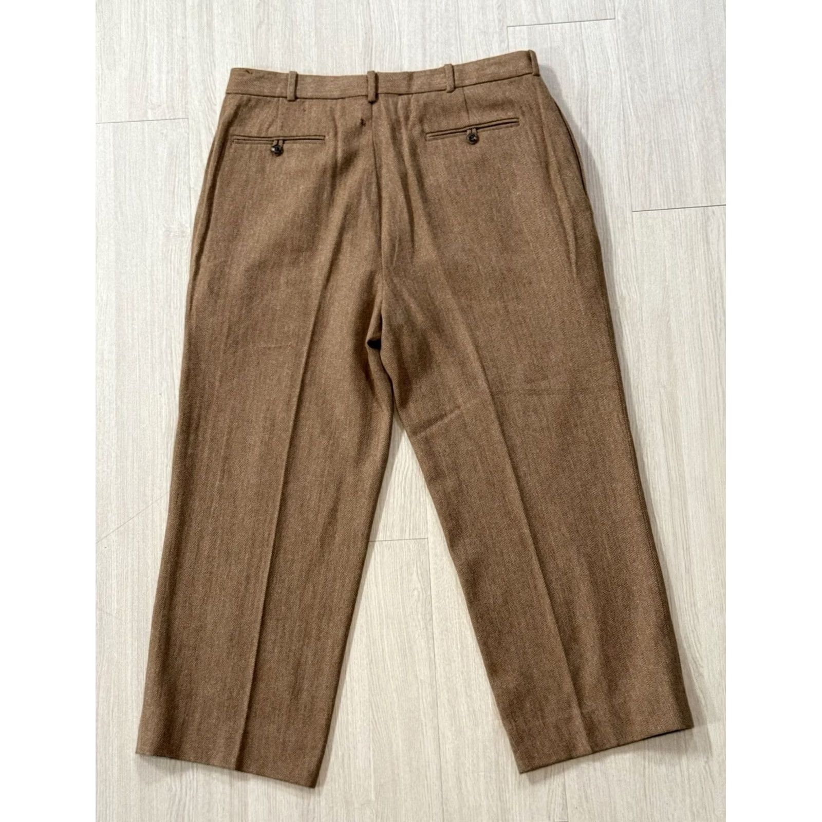 Polo Ralph Lauren VINTAGE Polo Ralph Lauren Polo Wool Tapered Pants 34R 90s Brown Baggy Knit 5-Pocket Button Zipper Mens Size US S / EU 44-46 / 1 - 2 Thumbnail