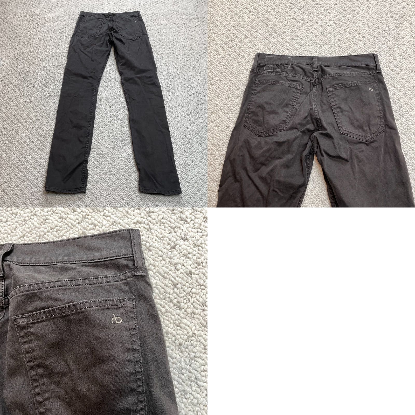 Rag & Bone Rag & Bone Jeans Mens 29 Dark Gray Extra Slim Fit 1 Skinny Pants Slacks 30x32 Size US 29 - 9 Thumbnail