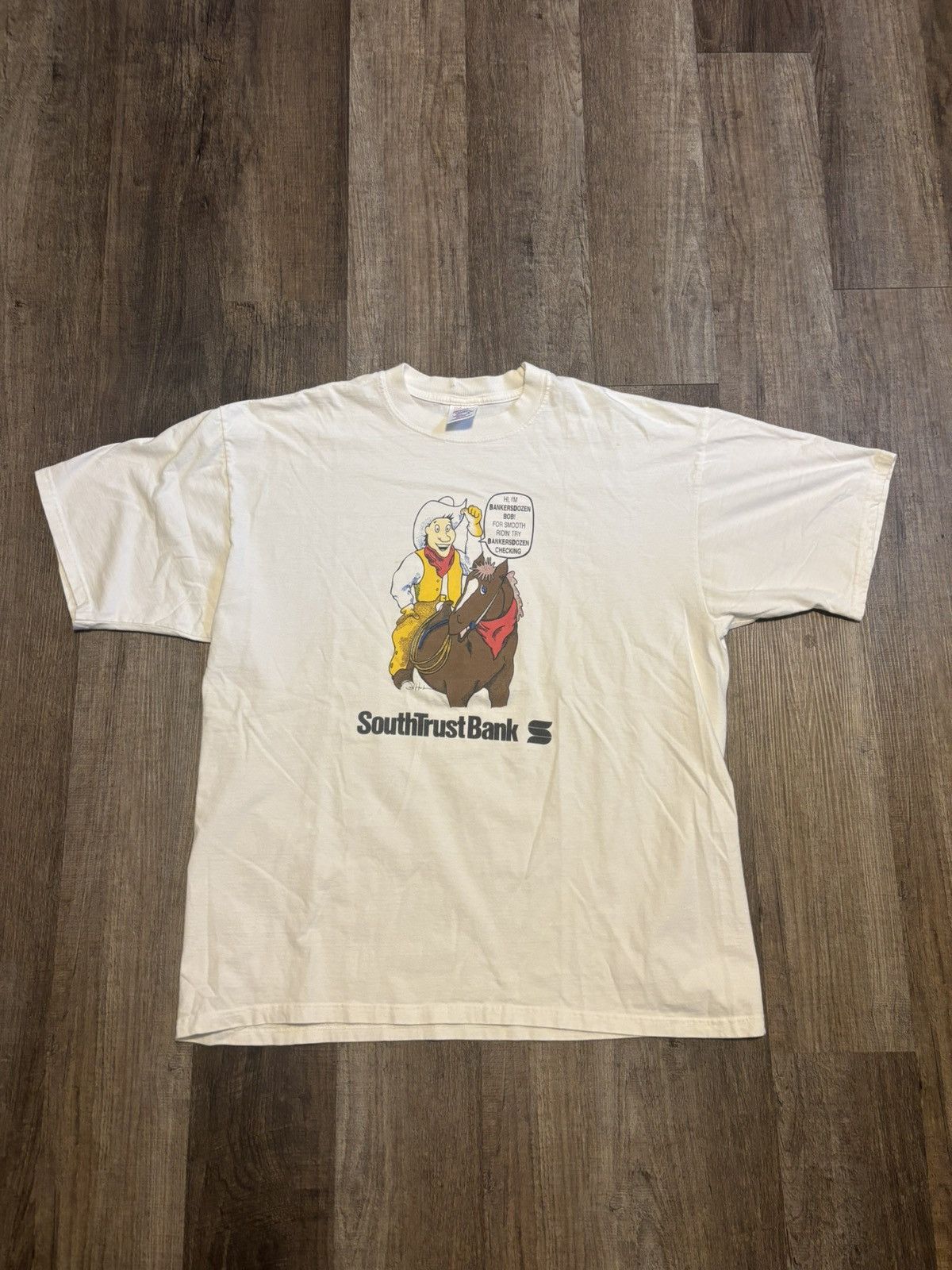Jerzees Vintage SouthTrust Bank Cowboy Promo Tee Size US XL / EU 56 / 4 - 1 Thumbnail