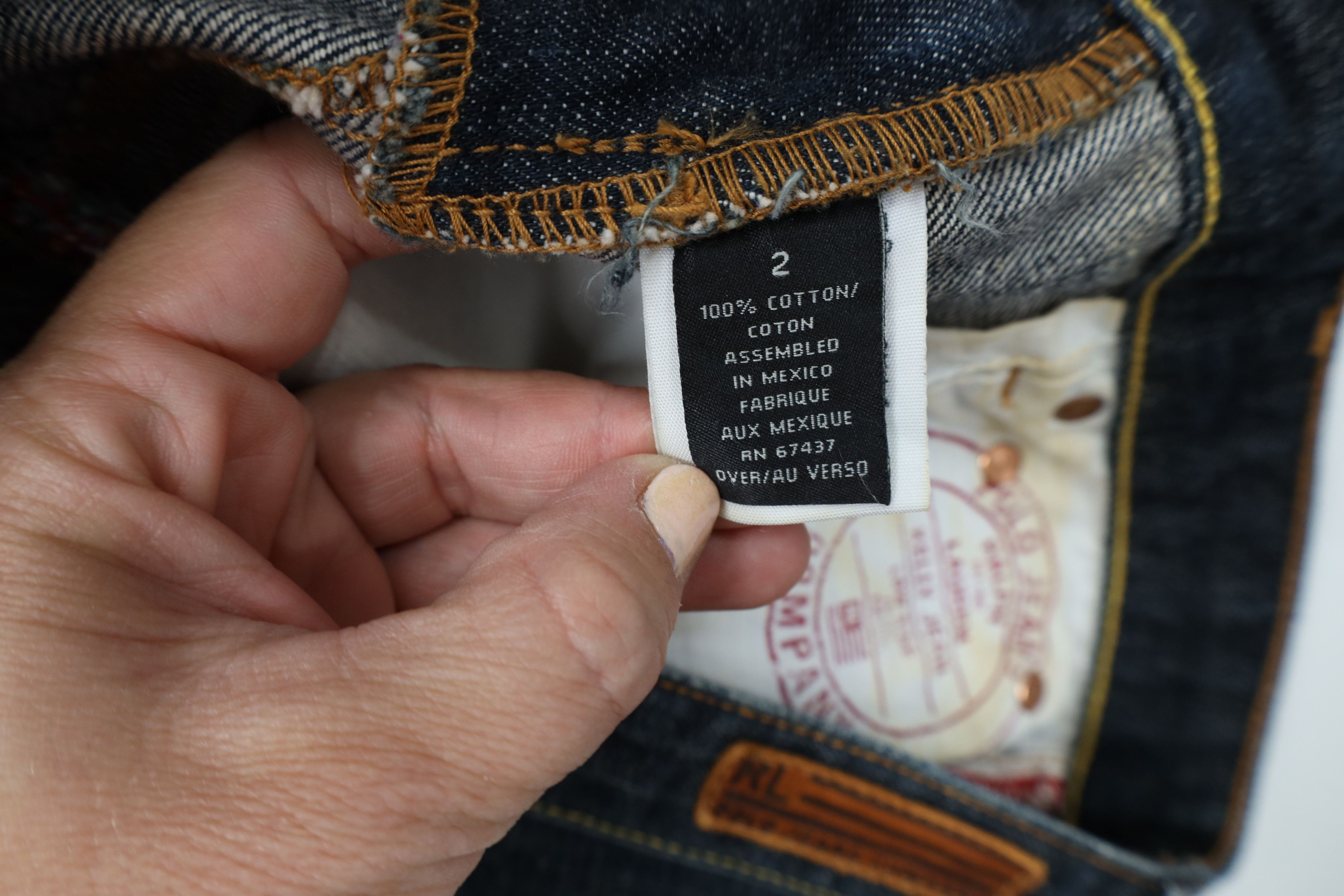 Ralph Lauren Vintage 90s Ralph Lauren Wide Leg Denim Jeans Blue Cotton Size 26" / US 2 / IT 38 - 9 Thumbnail