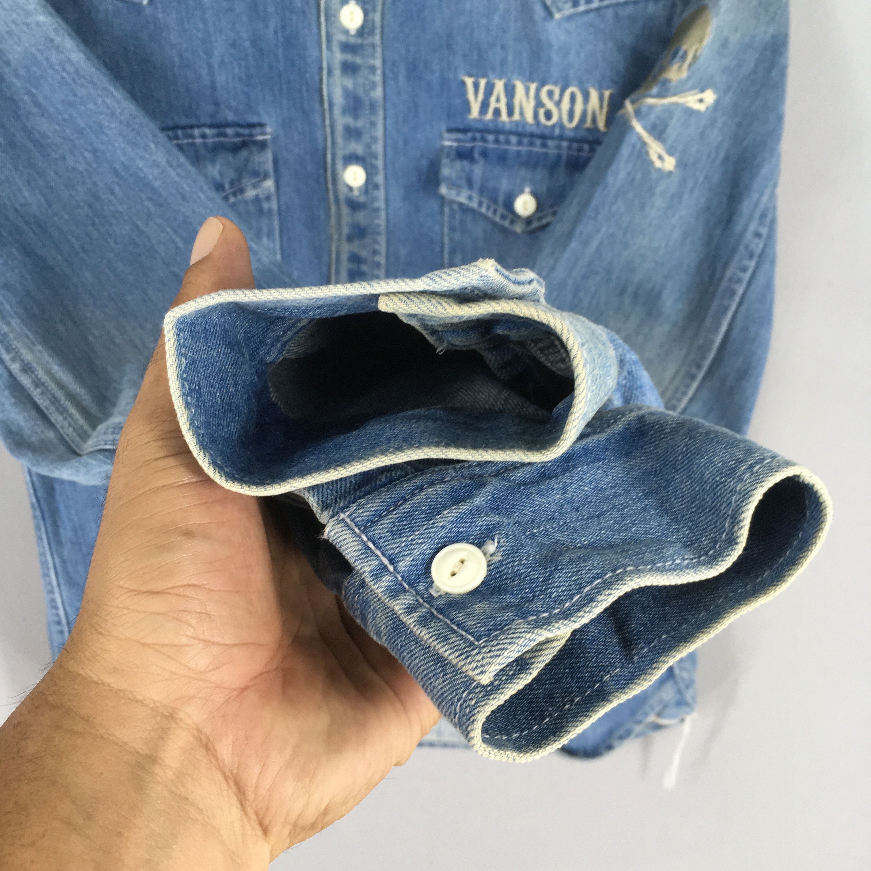 Vanson Leathers Vintage Vanson Cotton Motorcycle Club Denim Shirt Large Size US L / EU 52-54 / 3 - 7 Thumbnail