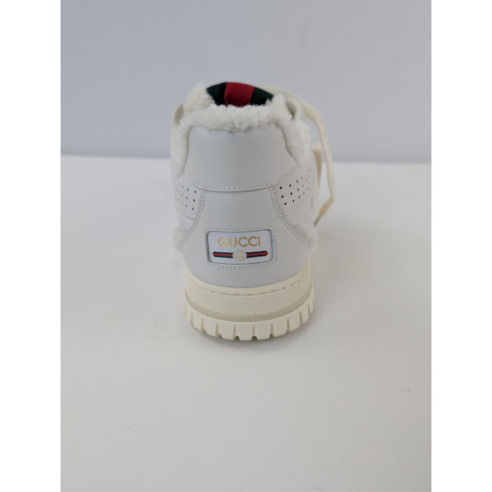 Gucci o1rshd1 Leather Re-Web Sneaker in White Merino Wool-Effect Size US 10 / EU 43 - 16 Thumbnail
