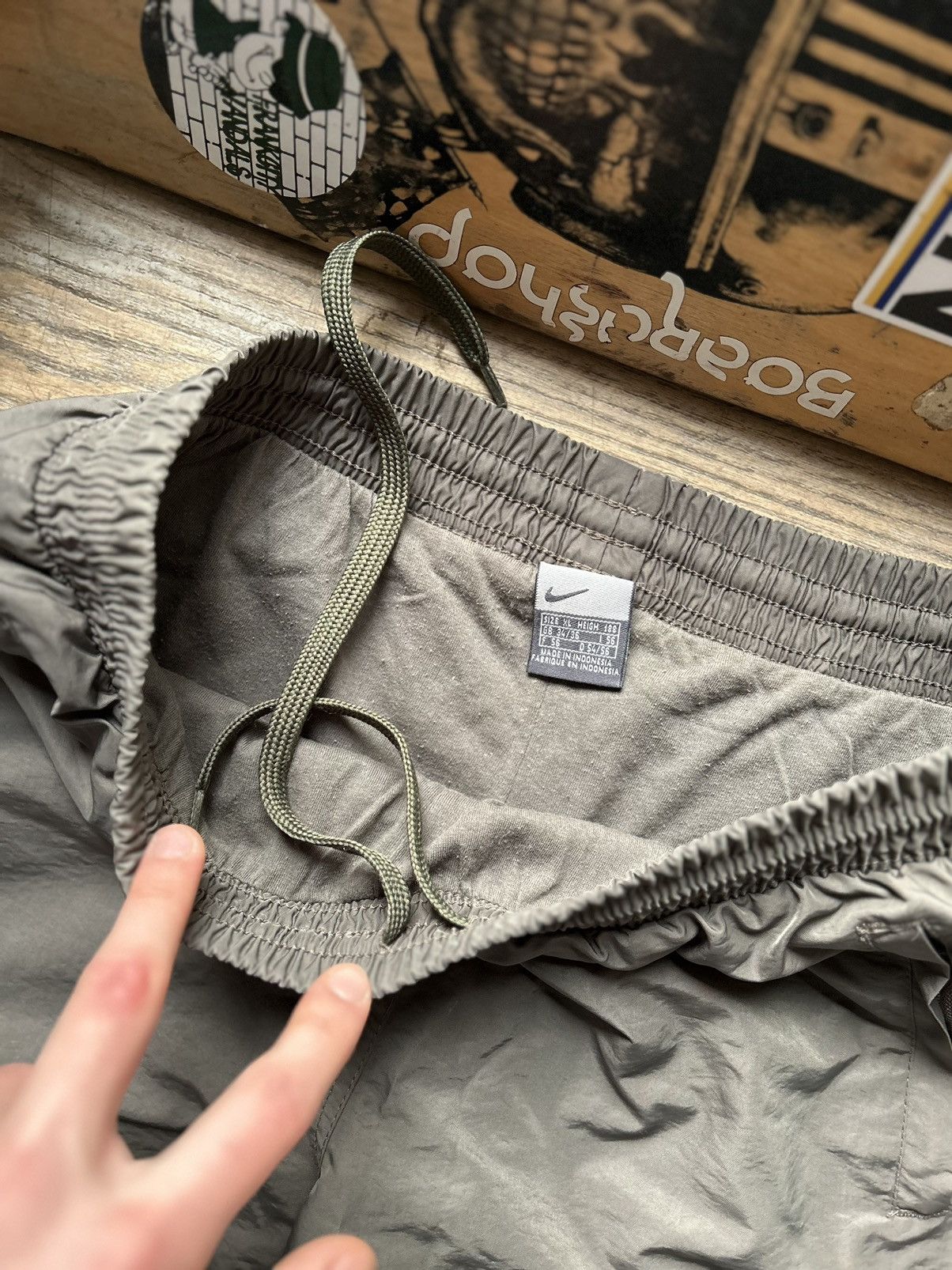 Nike × Vintage Vintage Nike Parashute Track Pants Drill 90s Size US 32 / EU 48 - 9 Thumbnail