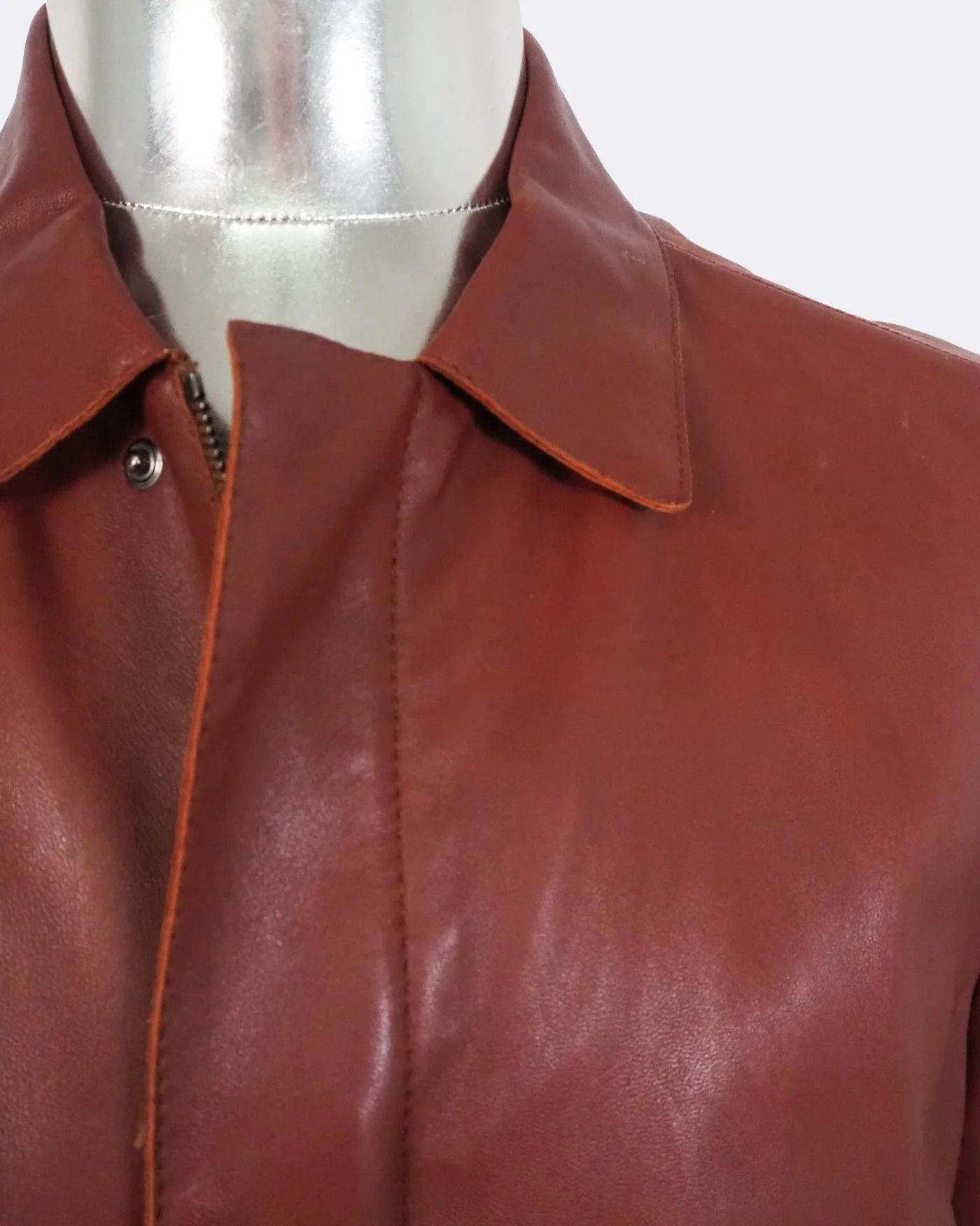 Trussardi Men's Trussardi Lightweight Leather Bomber Jacket $1155 Size US M / EU 48-50 / 2 - 10 Thumbnail