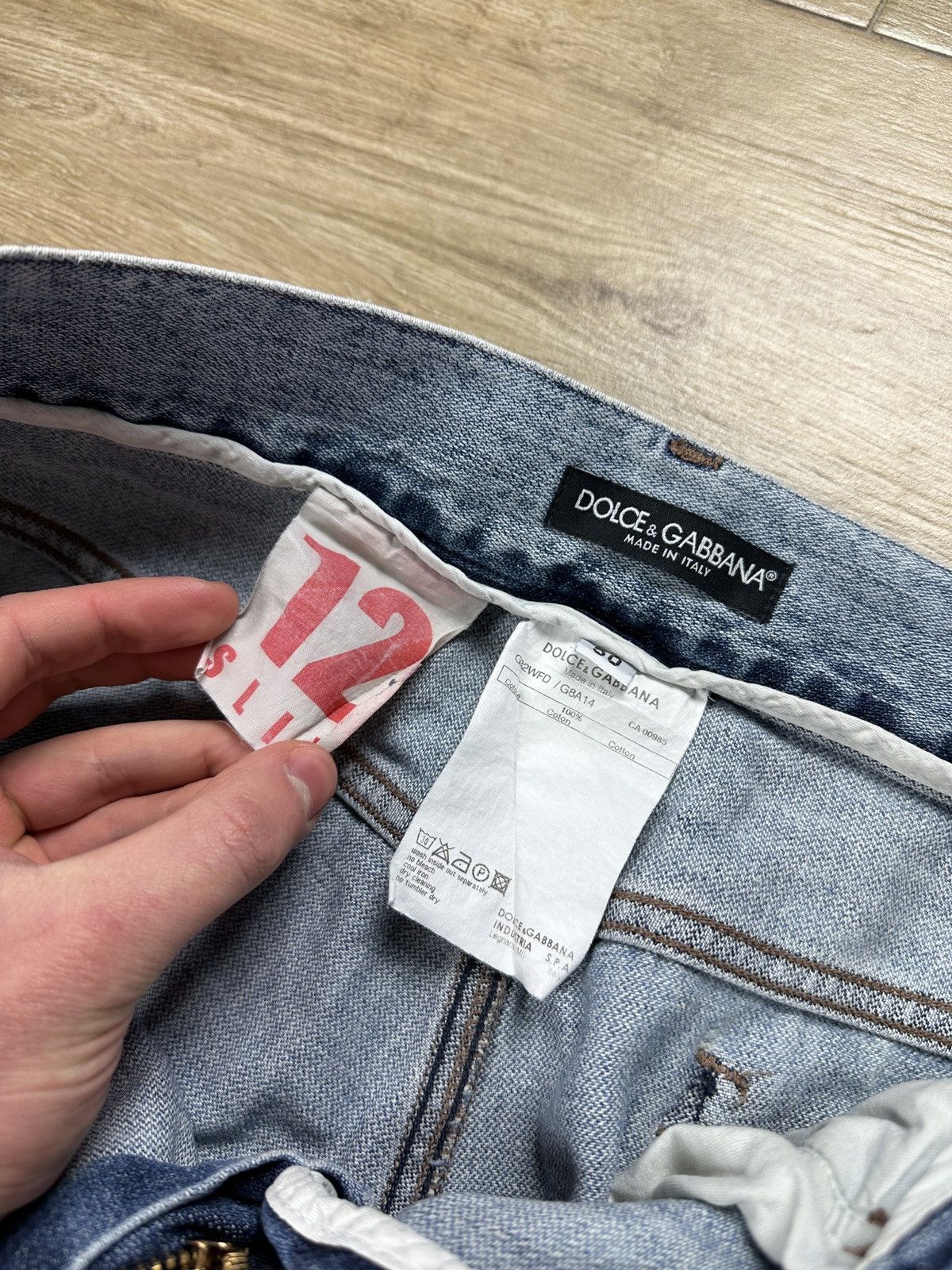 Dolce & Gabbana × Vintage Vintage Dolce&Gabbana Low Waist Distressed Blue Denim Jeans Size US 34 / EU 50 - 16 Thumbnail