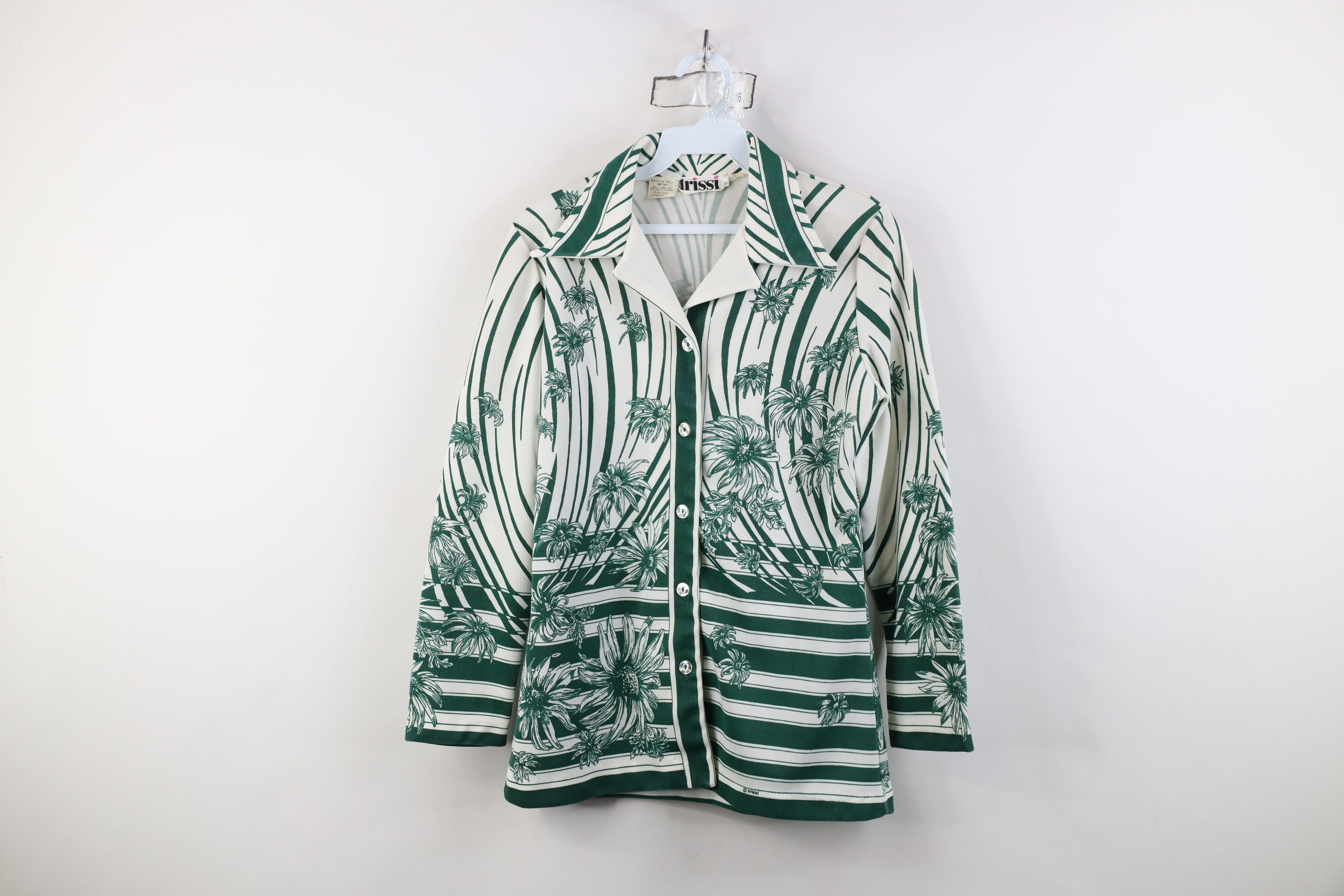 Vintage Vintage 70s Mid Century Modern MCM Collared Button Shirt USA Size L / US 10 / IT 46 - 1 Thumbnail