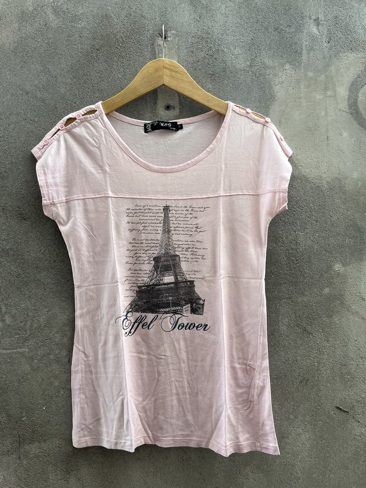 Hysteric Glamour × Japanese Brand × Le Grande Bleu (L.G.B.) 2000s U&G - Eiffel Tower Poem Graphic Tee Size US S / EU 44-46 / 1 - 2 Thumbnail