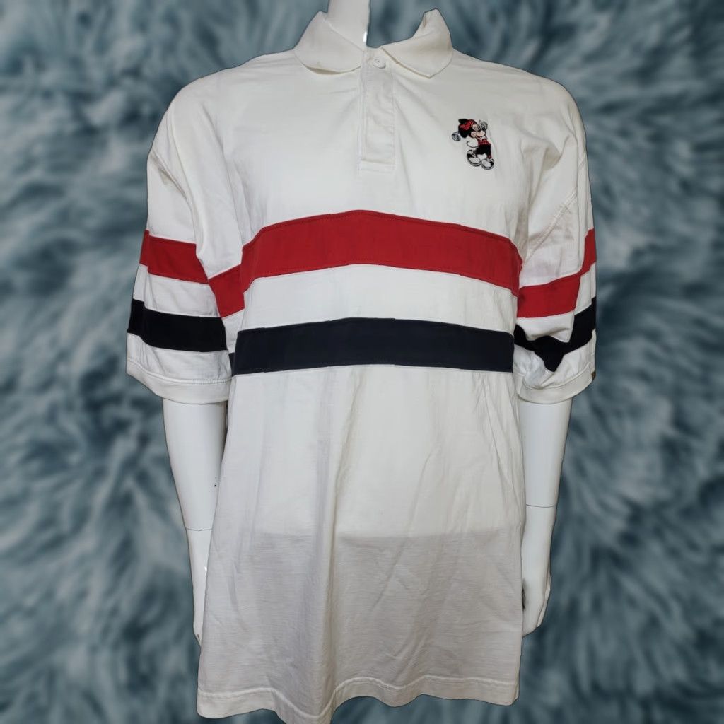 Disney VTG 00s Disney World Golf Polo Shirt XL White Disney Golf Polo Shirt Mens Reg 100% Cotton Short Sleeve Size US XL / EU 56 / 4 - 1 Thumbnail