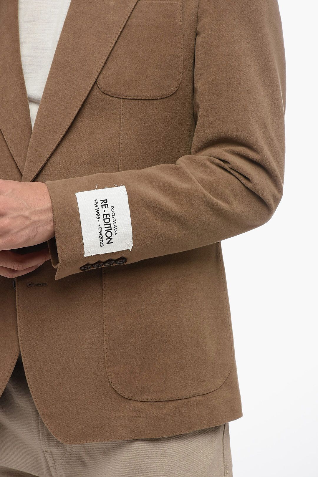 Dolce & Gabbana og1mm0825 Single-Breasted Blazer in Beige Size US M / EU 48-50 / 2 - 5 Thumbnail