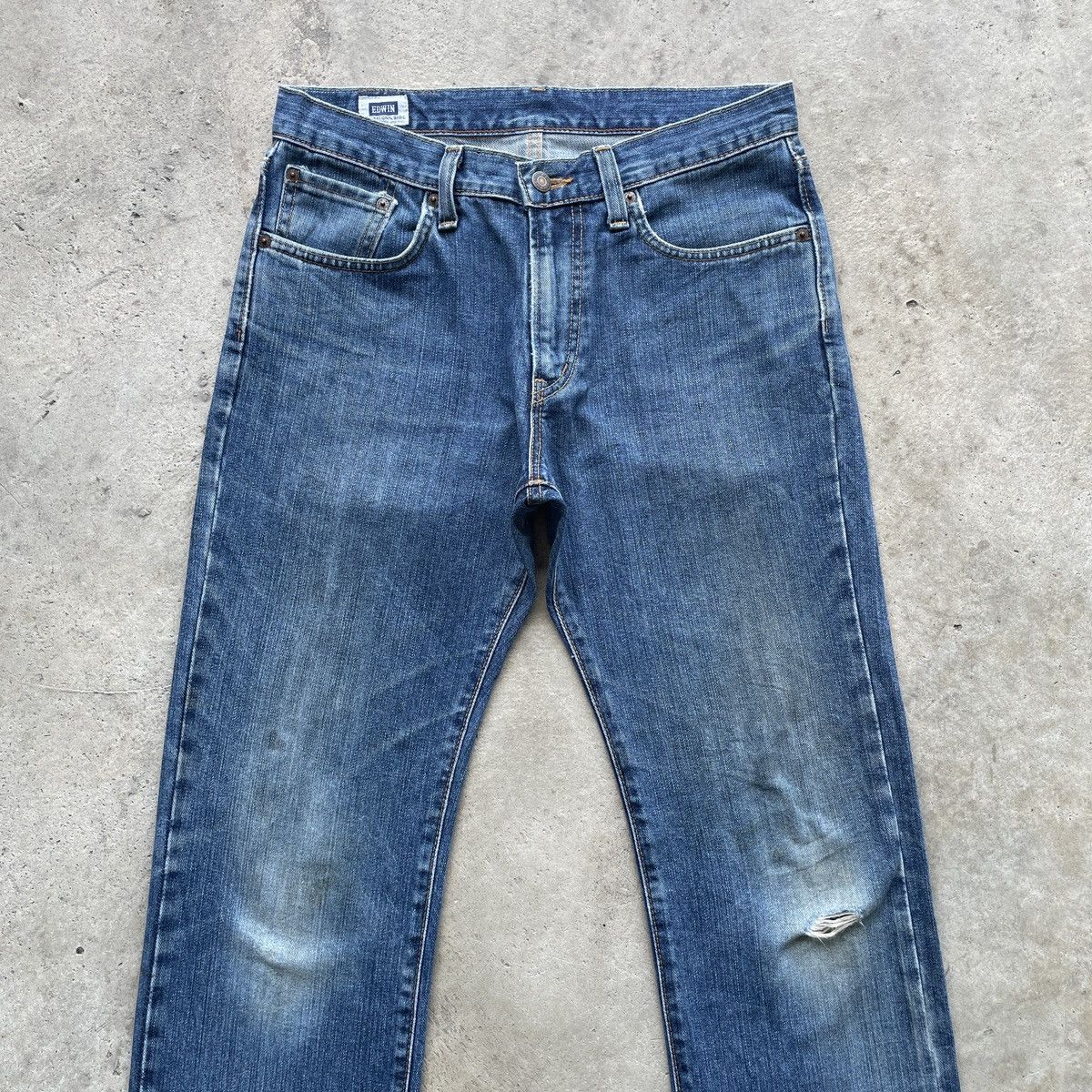 Japanese Brand Vintage Edwin 402 Made In Japan Faded Jeans Pants Denim Size US 31 - 3 Thumbnail