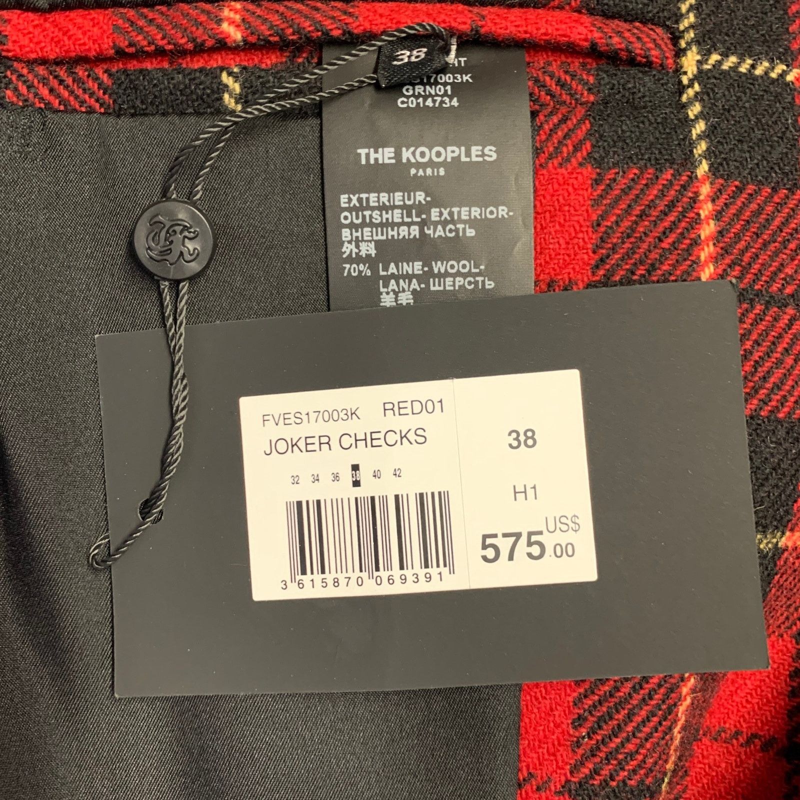 The Kooples THE KOOPLES Jokers Red Black Yellow Wool Plaid Jacket Blazer Size M / US 6-8 / IT 42-44 - 8 Thumbnail