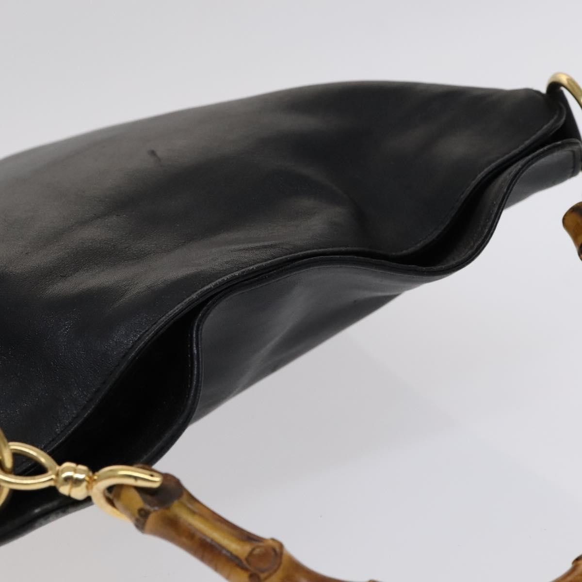 Gucci GUCCI Bamboo Hand Bag Leather Black Gold 001 2113 001 2113 Size ONE SIZE - 6 Thumbnail