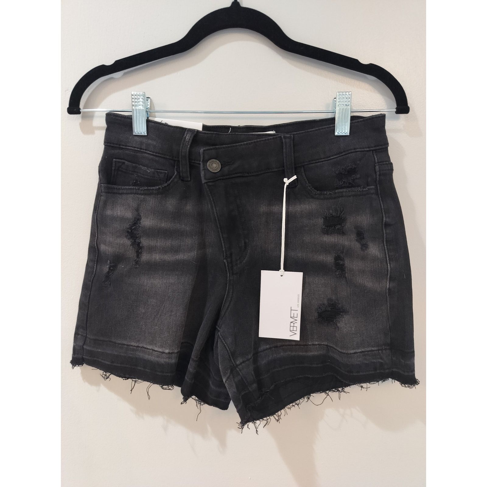 Other Vervet Black High Rise Criss Cross Shorts - Size Small Size 26" / US 2 / IT 38 - 1 Thumbnail