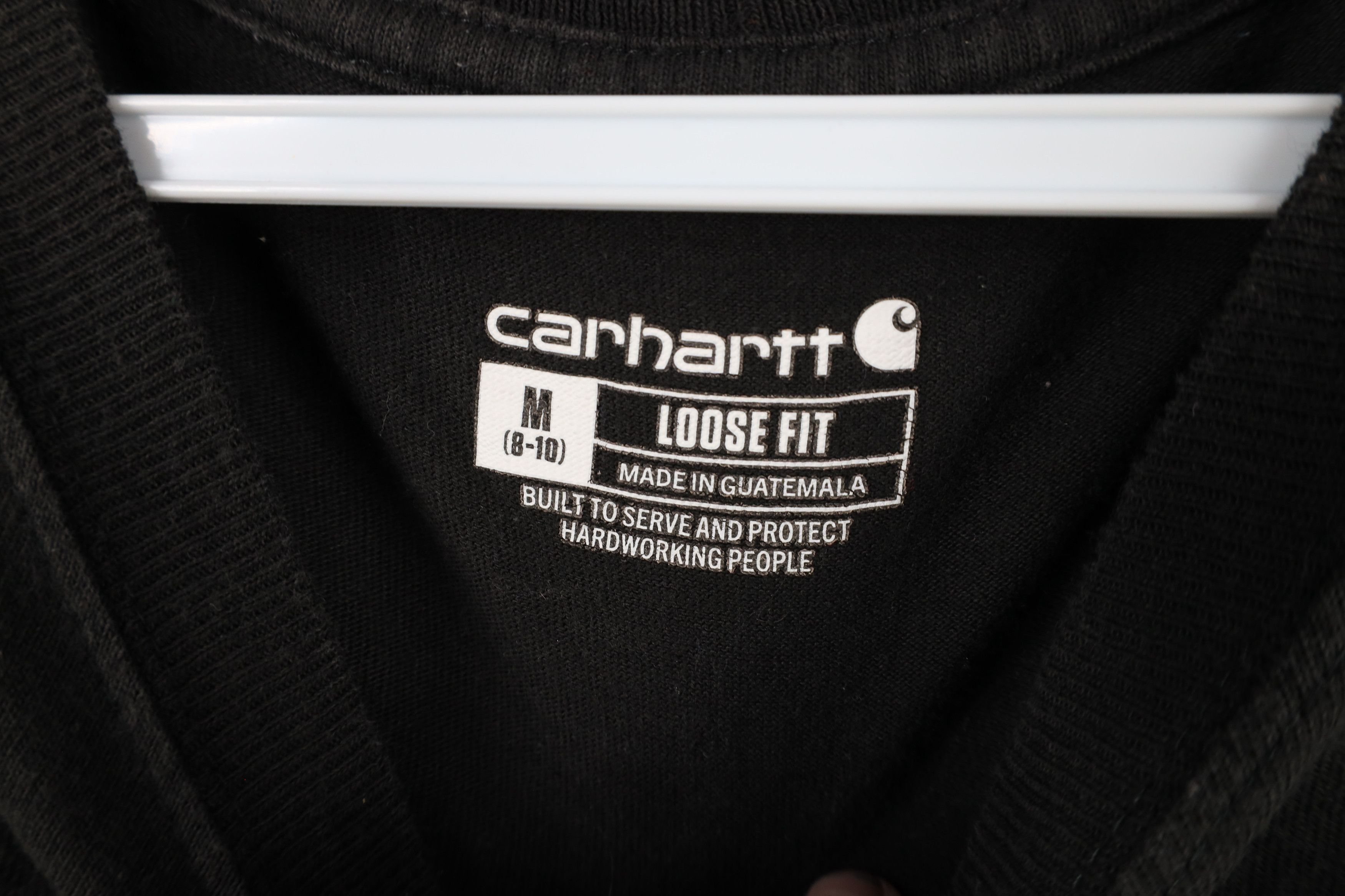 Carhartt × Vintage Vintage Carhartt Spell Out Pocket T-Shirt Black Cotton Size M / US 6-8 / IT 42-44 - 8 Thumbnail